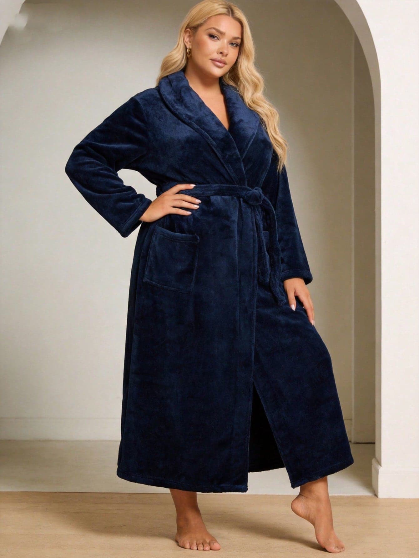 Long Lapel Casual Bathrobe Homewear, Soft, Comfortable, Luxurious, Fashionable, Elegant, Charming Women's Casual Nightgown, Suitable For Early Spring Season