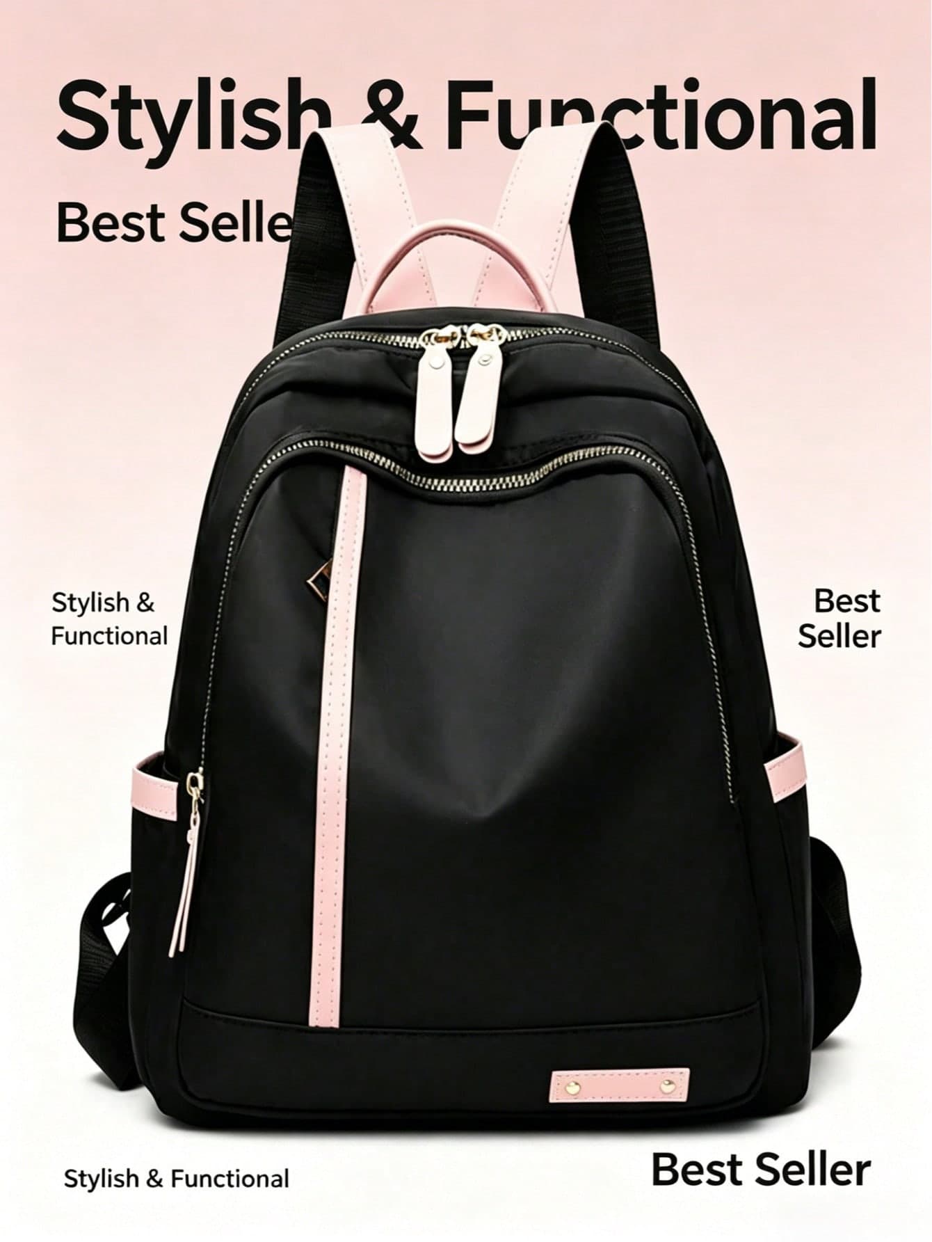 Large Capacity Women's Waterproof Backpack, Korean Style Multi-Pocket Casual Daily Backpack, Lightweight Scratch-Resistant Nylon College Backpack, Multifunctional Office Work And Weekend Travel Mom Backpack