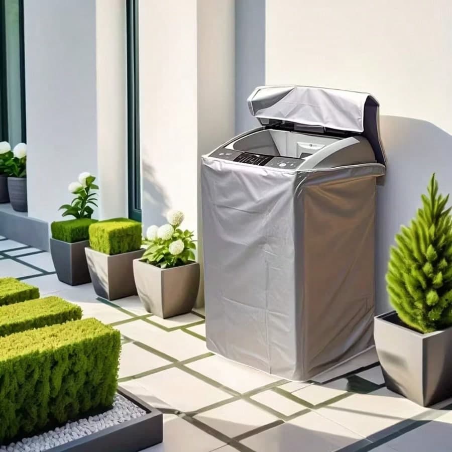 Universal Washing Machine Cover, Waterproof, Dust-Proof, UV-Resistant, Anti-Fading, With Elastic Fixing Strap, Suitable For Multiple Models.