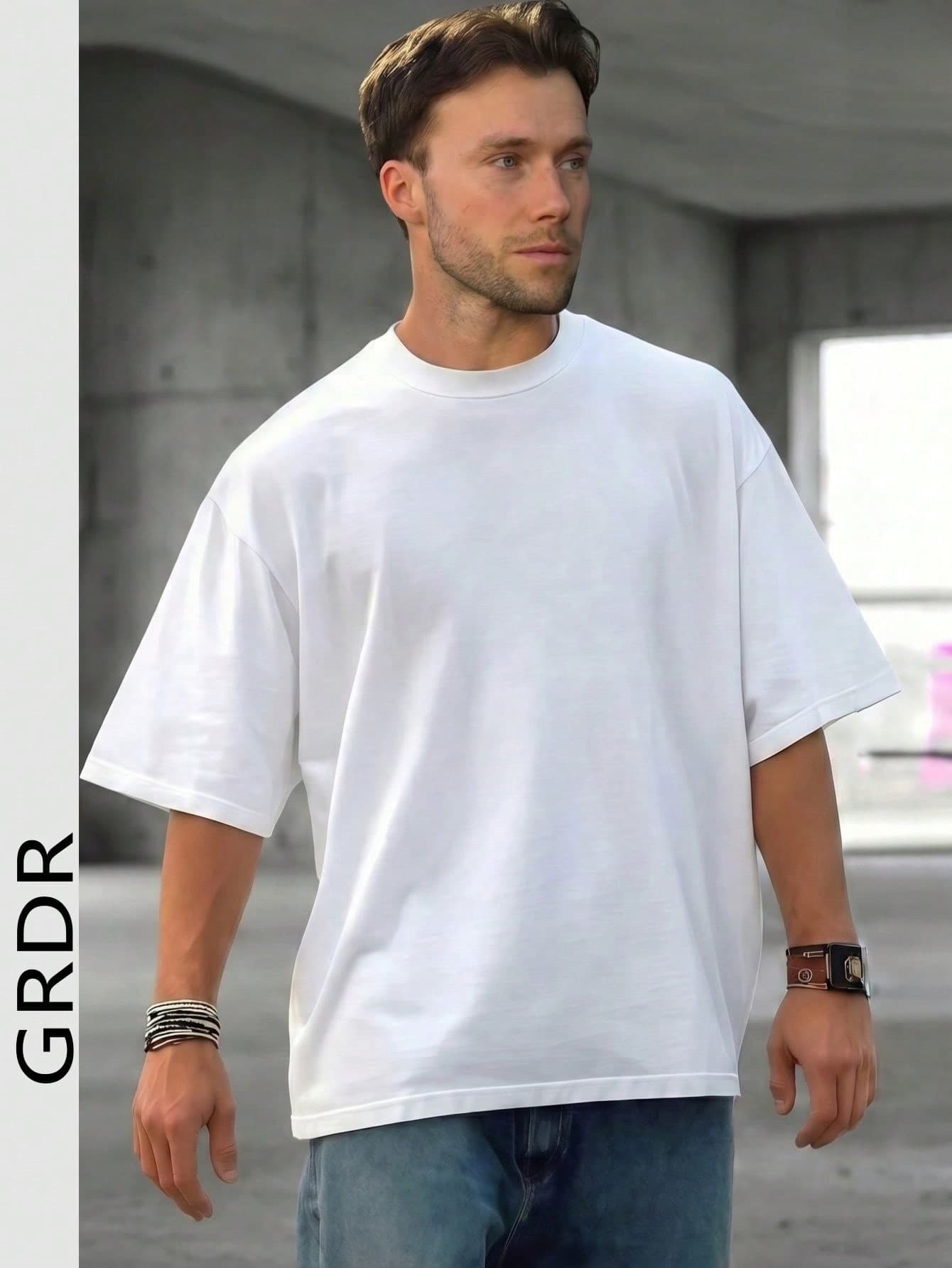 GRDR Men's Fashionable Loose Fit Short Sleeve T-Shirt | Exquisite Design | Summer Essential | Easy To Match | Showcase Your Style