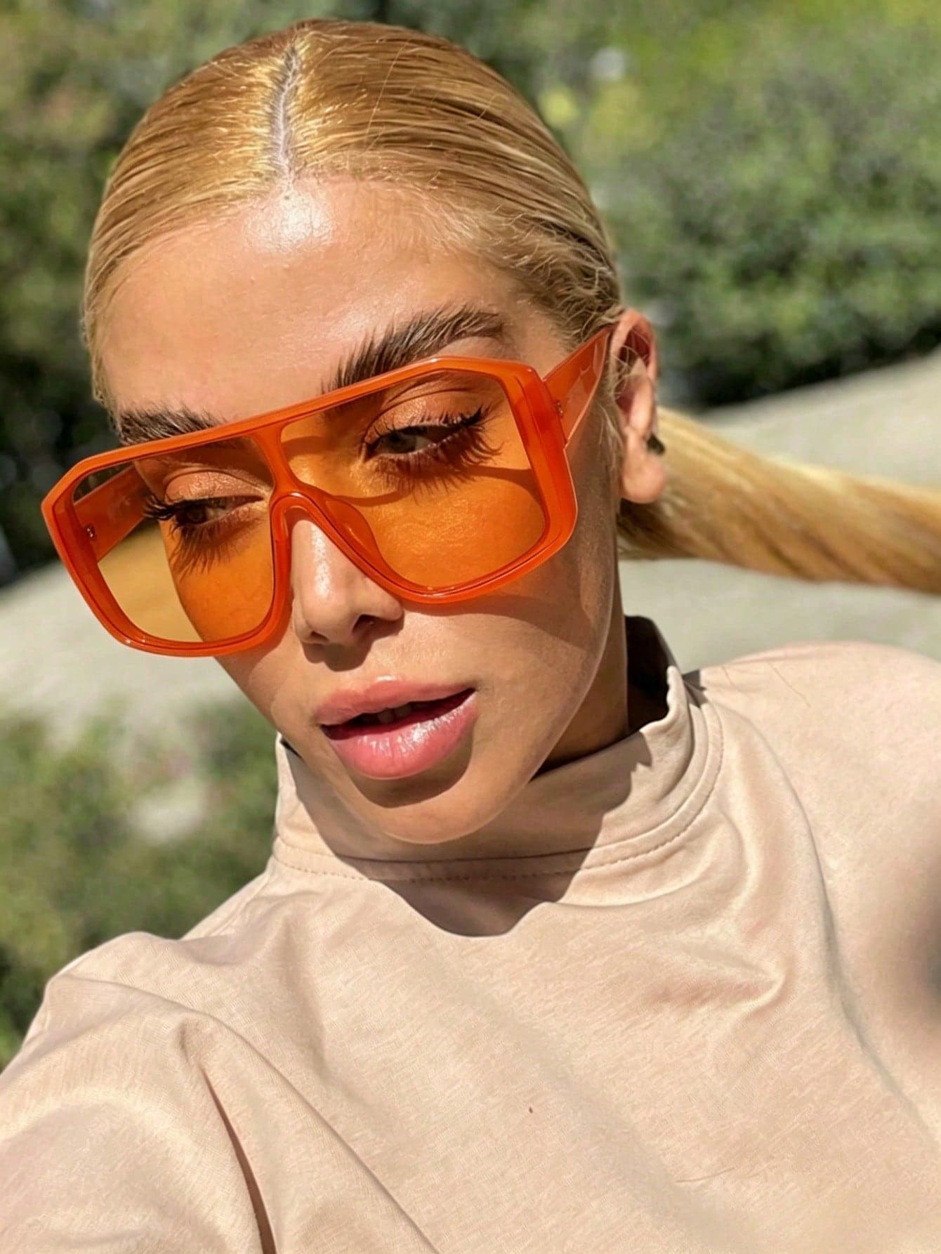 1pc Vintage Y2K Candy Color Classic Versatile Fashion Glasses, Bohemian Style Vacation Accessory Suitable For Outdoor Travel, Beach Party And Daily Life