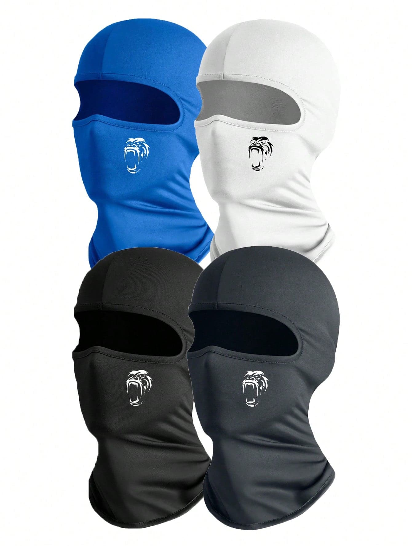 1pc/2pcs Unisex Solid Color Printed Balaclava Headwear Set, Single Hole Full Face Mask For Cycling, Suitable For Daily Wear And Outdoor Activities