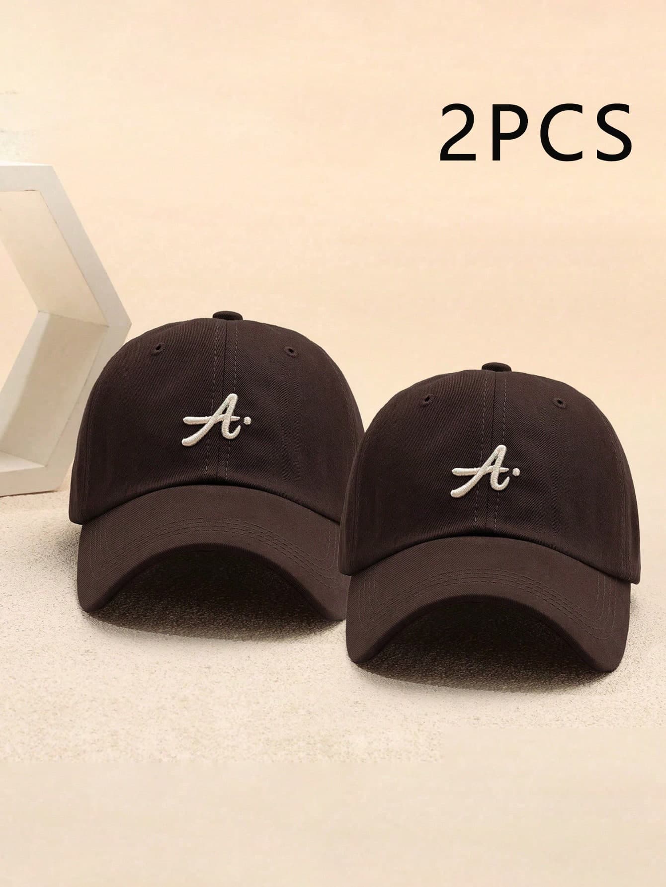 1pc/2pcs Women's Embroidered Big A Baseball Cap, Adjustable Sun Protection Casual Hat For Outdoor, Spring/Autumn Travel, Beach Vacation, Men's Sun Hat, Y2K Style Youth Cap