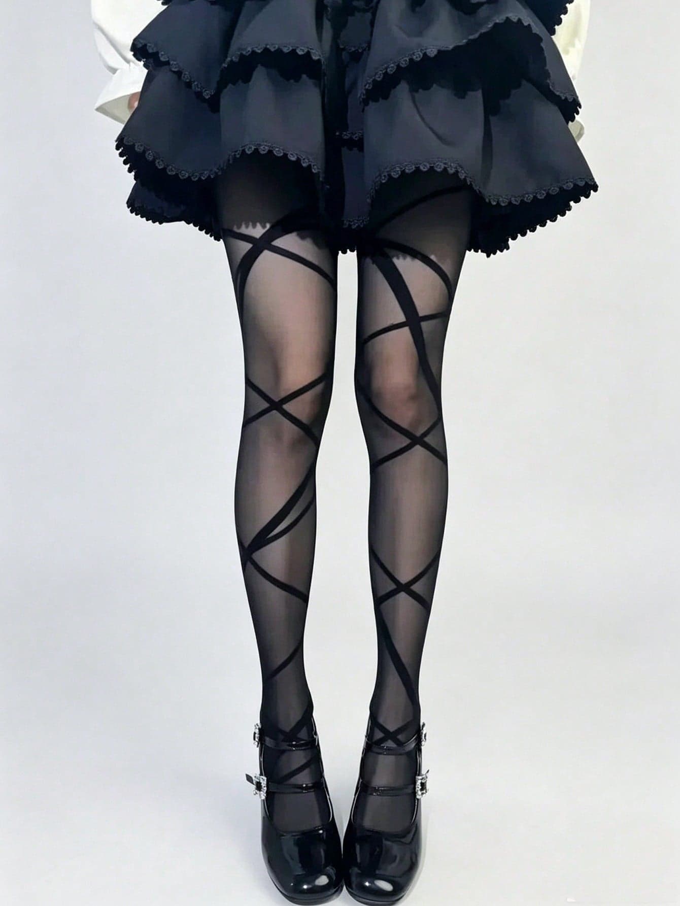 1pc Spring/Summer Thin Y2K Sexy Musical Note Print Tights