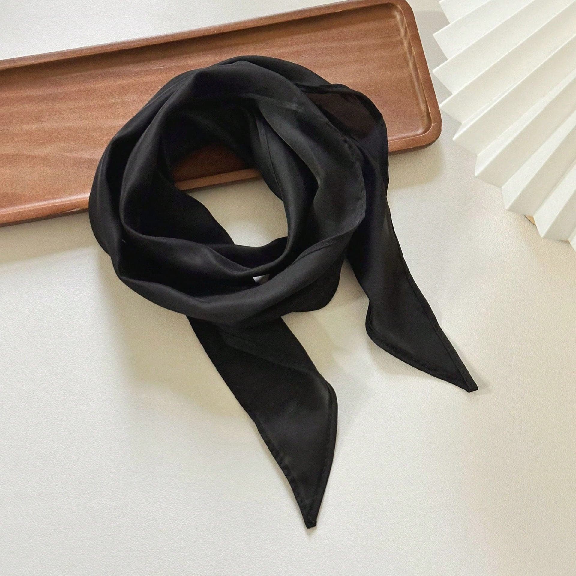 1pc Women's Solid Color Thin Narrow Mid-Length Silk Scarf, Spring/Summer/Autumn New Casual Versatile Neck Scarf, Daily Decorative Waist Belt, Headband, Bag Strap, Woven Ribbon