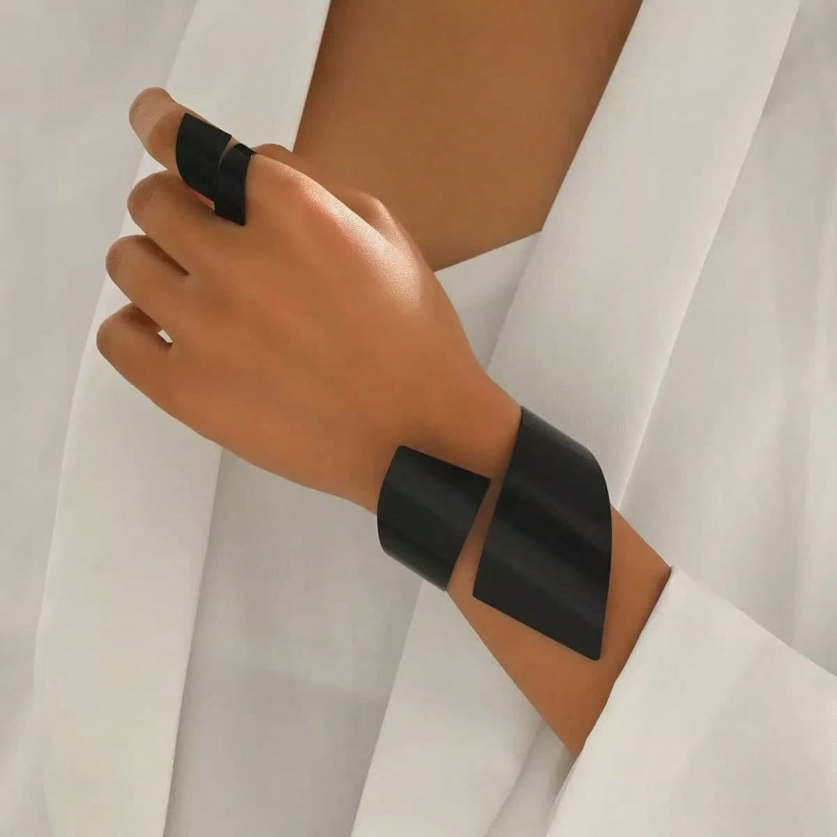 1pc Bracelet 1pc Ring Geometric Alloy Ring Bracelet Set