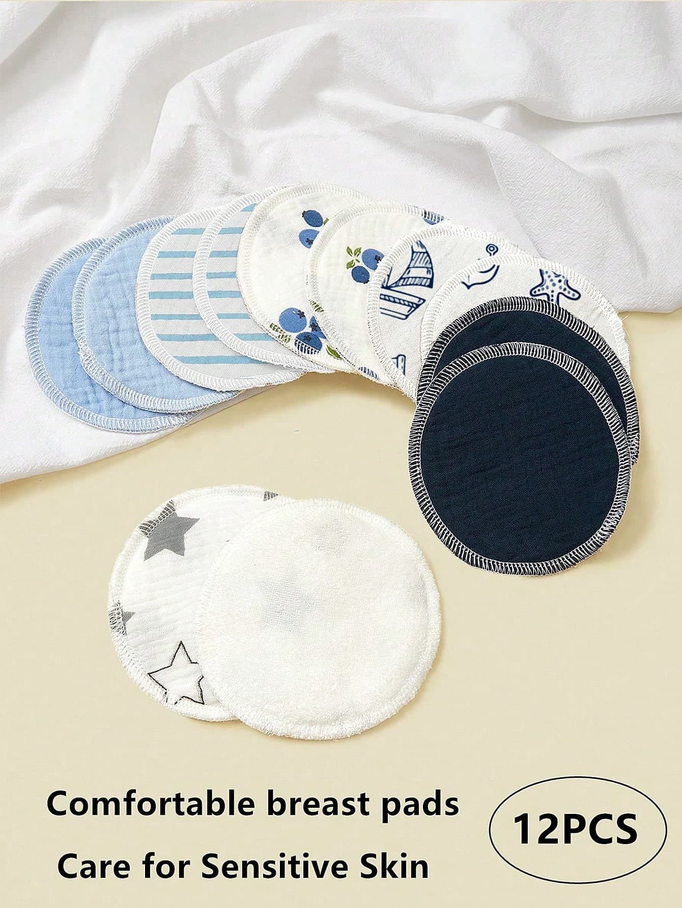 12pcs Reusable Breastfeeding Pads, Washable Nursing Pads For Breast Milk Leakage, Quick Absorbent Breathable Washable Breast Pads, Essential Breastfeeding Supplies