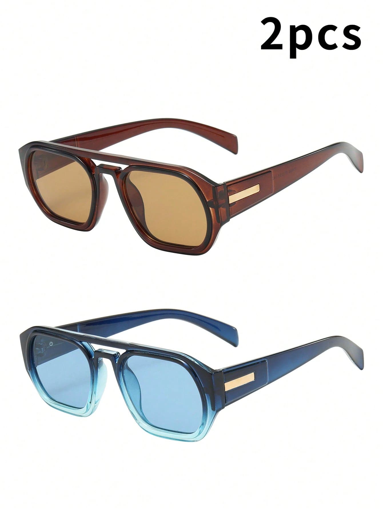 1pc Men's & Women's Vintage Double Bridge Oval Frame High Quality Personalized Minimalist Fashion Glasses, Suitable For Travel, Leisure, Party, Beach, Daily Decorative Eyewear