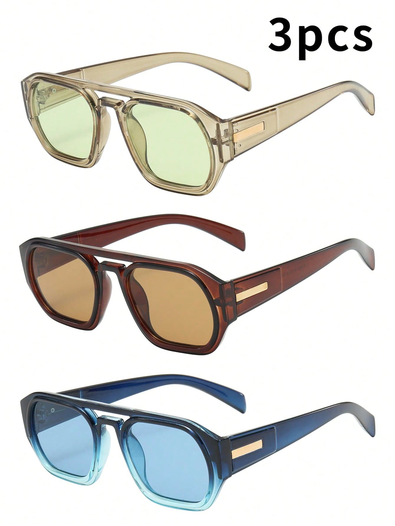 1pc Unisex Vintage Double Bridge Oval Frame High Quality Personalized Minimalist Fashion Glasses, Suitable For Travel, Leisure, Party, Beach, Daily Wear Decorative Eyewear