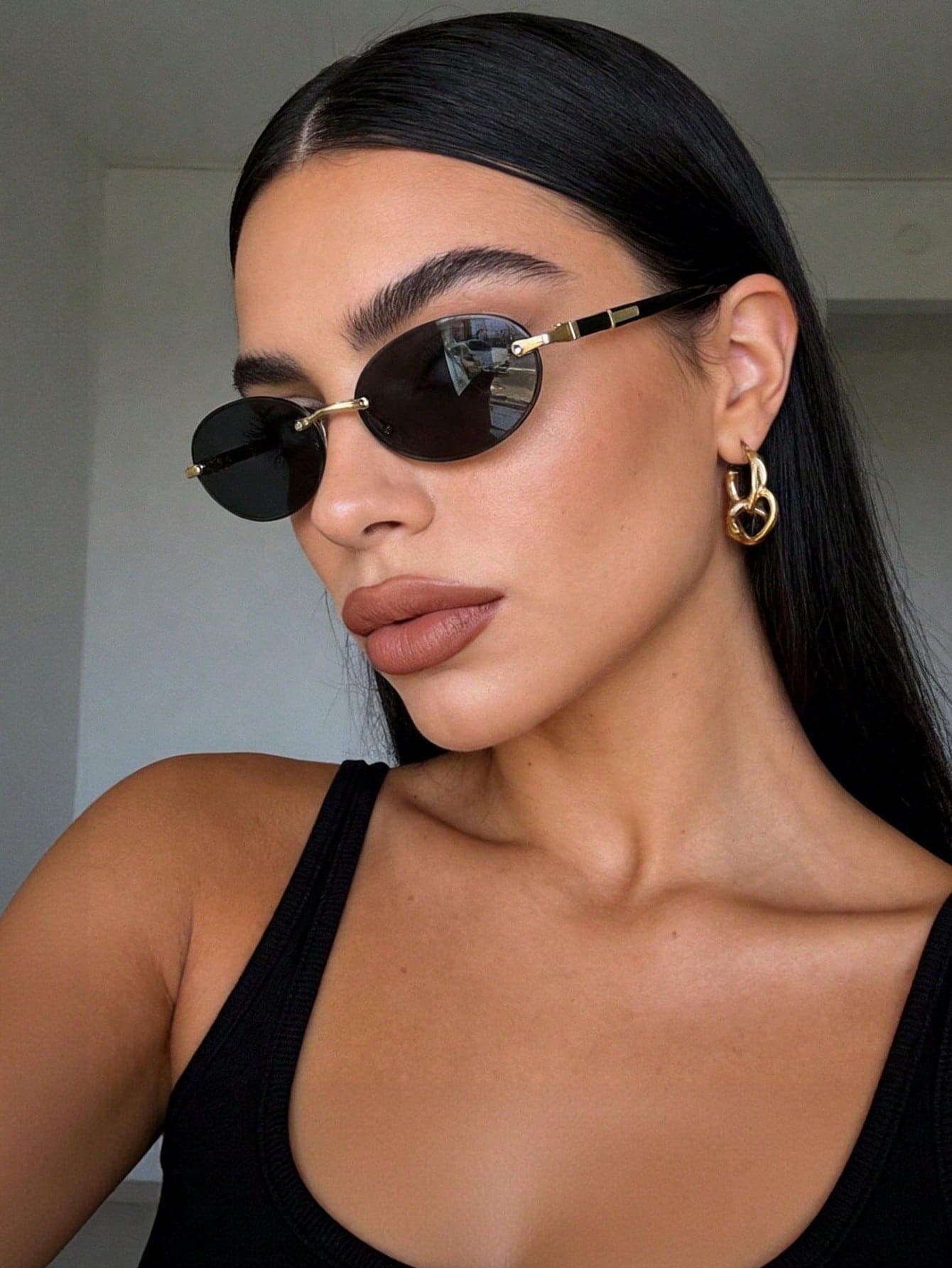 1pc Exquisite High-End Fashion Oval Women's Glasses, Multi-Functional Vintage Glasses Suitable For Spring And Autumn Wear, Suitable For Various Occasions, Women's Fashion Glasses, Women's Beach Accessories