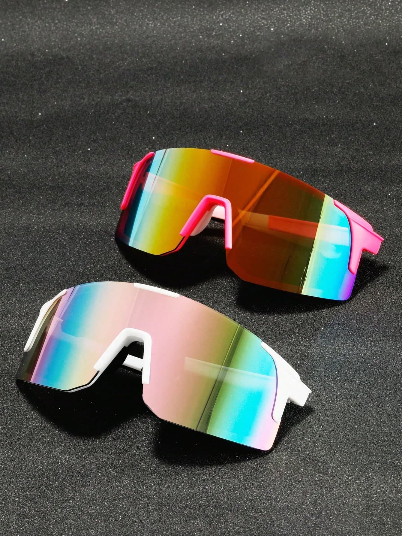 1/2/4pcs Fashion Half-Frame One-Piece Cycling Eyeglasses, Outdoor Bicycle Windproof Sports Goggles For Men And Women