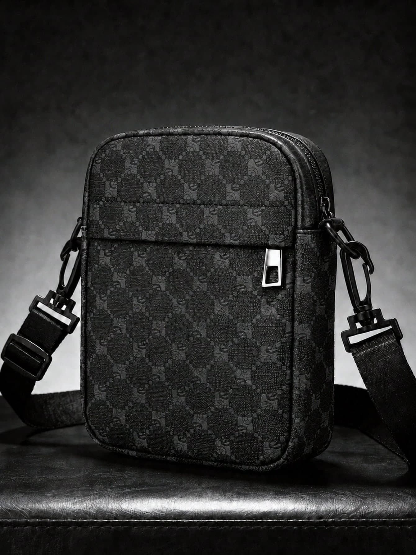 Men's Box Bag Crossbody Shoulder Bag Small Square Bag Vintage Business PU Waterproof Wallet Unisex Business Storage Bag Suitable For Business Travel Toiletries Storage Tool Bag Large Capacity Easy To Carry Black Clutch Handbag Office Supplies Vintage Men's Gift Peach Tree