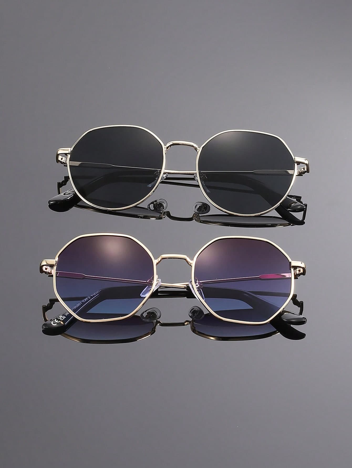 2 Pairs Classic Elegant Ins Style Exquisite Perfect Popular Design Men's Sunglasses, UV Protection Suitable For Outdoor Travel, Summer Driving, Fishing, Boating, Camping And Street Fashion, Fashion Accessory, Suitable For All Face Shapes