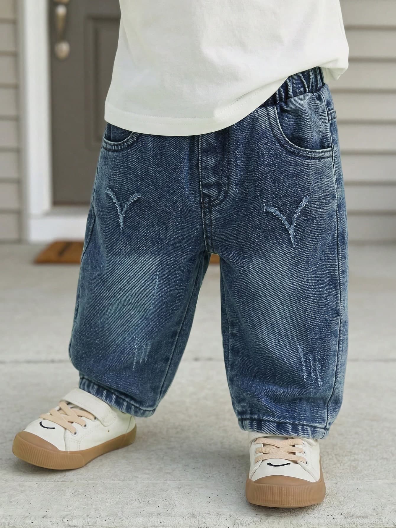 Fashion Casual Boys Elastic Waist Long Pants, Comfortable Outfit, Autumn