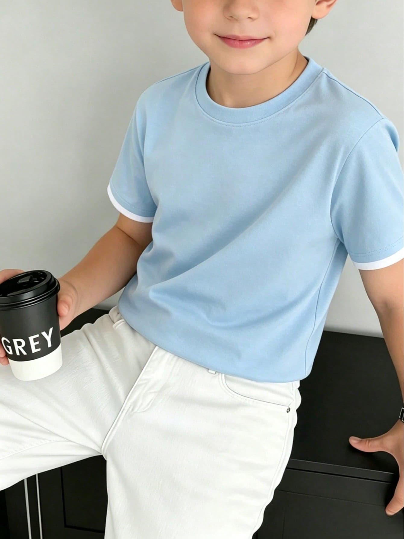 Tween Boys Casual Patchwork Striped Crew Neck Pullover Short Sleeve T-Shirt Summer Top