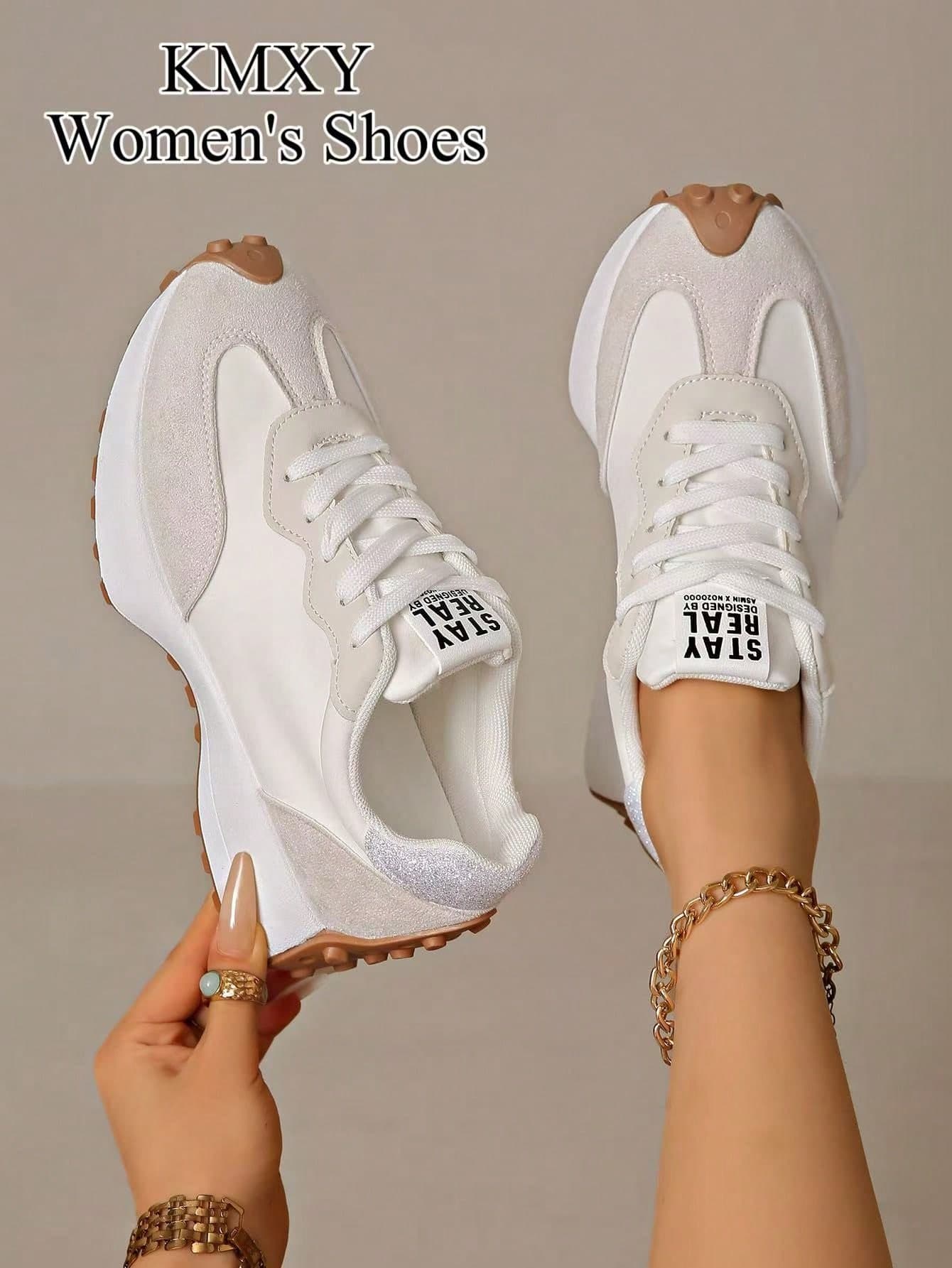 Women's Lace-Up Comfort Sports Shoes - Lightweight Multi-Function Casual Shoes, Non-Slip Rubber Sole, Wearable All Seasons