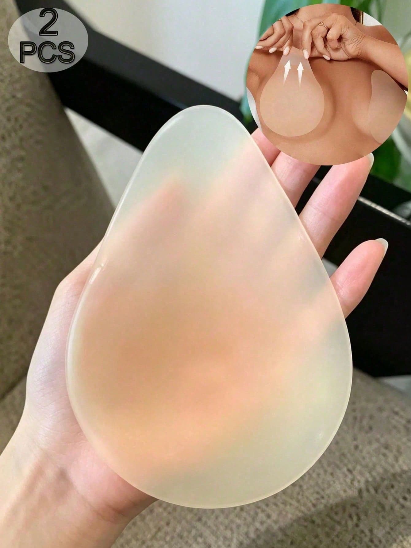 2PCS Water Drop Silicone Breast Lift Pasties Reusable Invisible Push Up Adhesive Nipple Covers For Backless Outfit