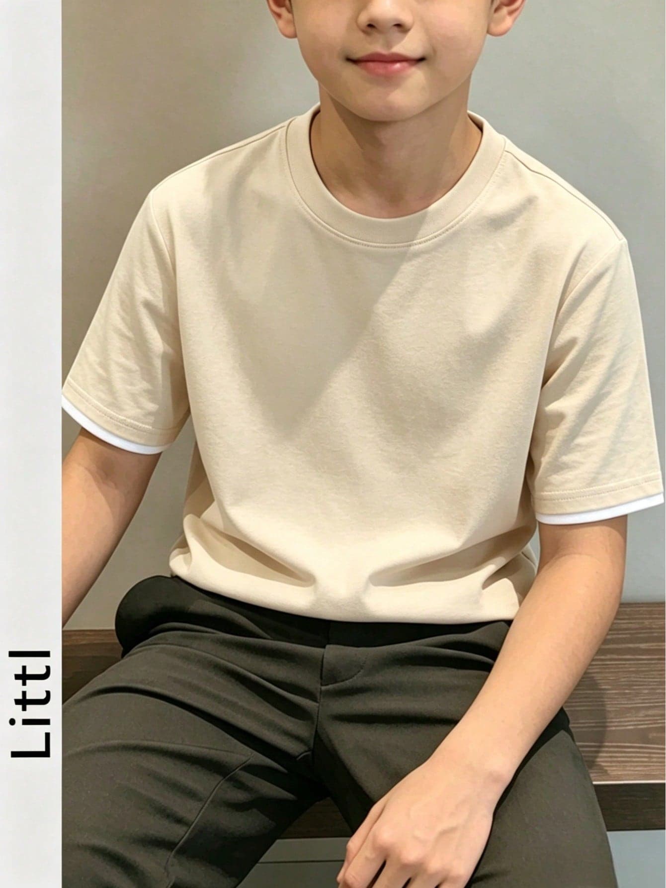 Boys' Teen Student Casual Patchwork Striped Crew Neck Pullover Short Sleeve T-Shirt Summer Top
