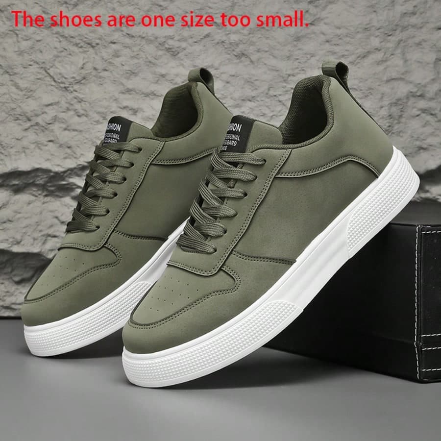 OBOVAY (Runs Small One Size) Men's Pure White Patchwork Couple Comfortable Versatile Outdoor Casual Shoes, Fashionable Minimalist Sports Flat Shock-Absorbing White Sneakers