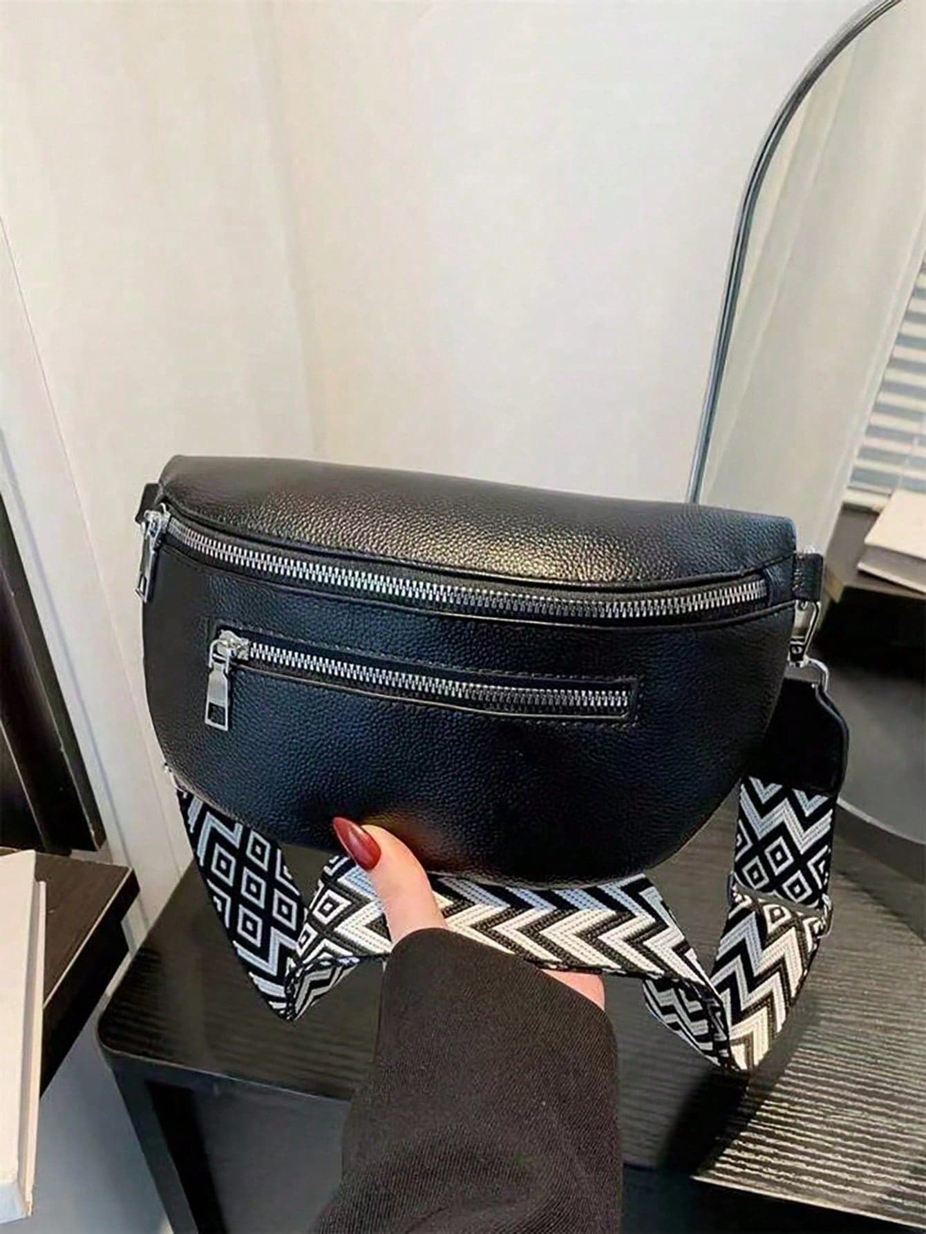 Women's PU Crossbody Waist Bag, New Casual Small Shoulder Bag, Solid Color Minimalist Versatile Chest Bag, Convenient For Outings, Personalized