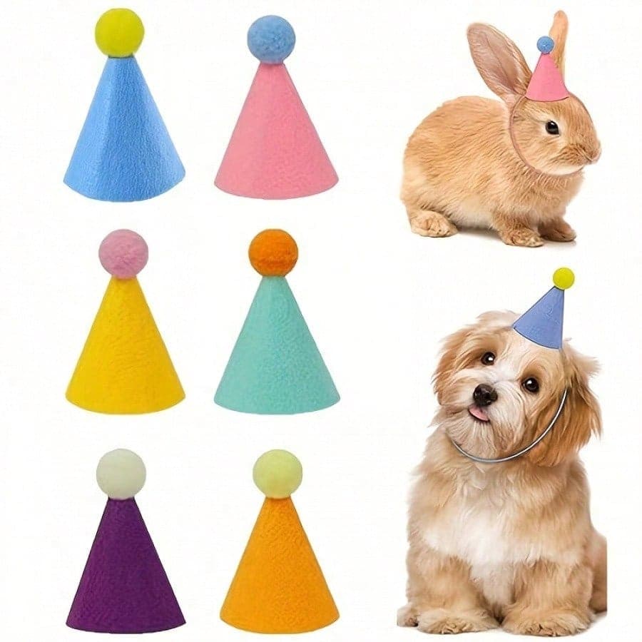 5/24/50pcs Pet Party Hat Set, Cat & Dog Universal Birthday Crown Headwear, Cute Animal Shaped Paper Cone Hats, Suitable For Small Dog & Cat Birthday Parties, Halloween Costumes, Autumn Celebrations & Holiday Photo Props, Lightweight Paper Material Comfortable To Wear Without Pressing Pet's Head, Elastic Band Design Fits Different Head Circumferences, Instantly Enhances Party Ceremony For Photos, Perfect Festive Atmosphere Item For Pet Owners, Let Your Pet Be The Most Shining Star Of The Party