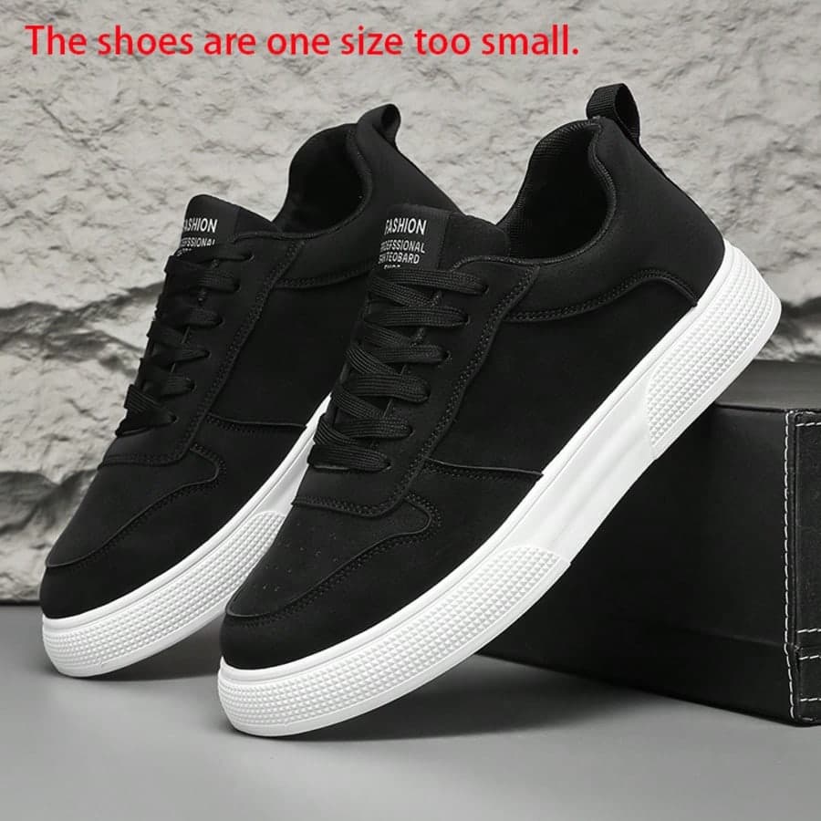 OBOVAY (Runs Small One Size) Men's Pure White Patchwork Couple Comfortable Versatile Outdoor Casual Shoes, Fashion Minimalist Sports Flat Shock-Absorbing White Sneakers