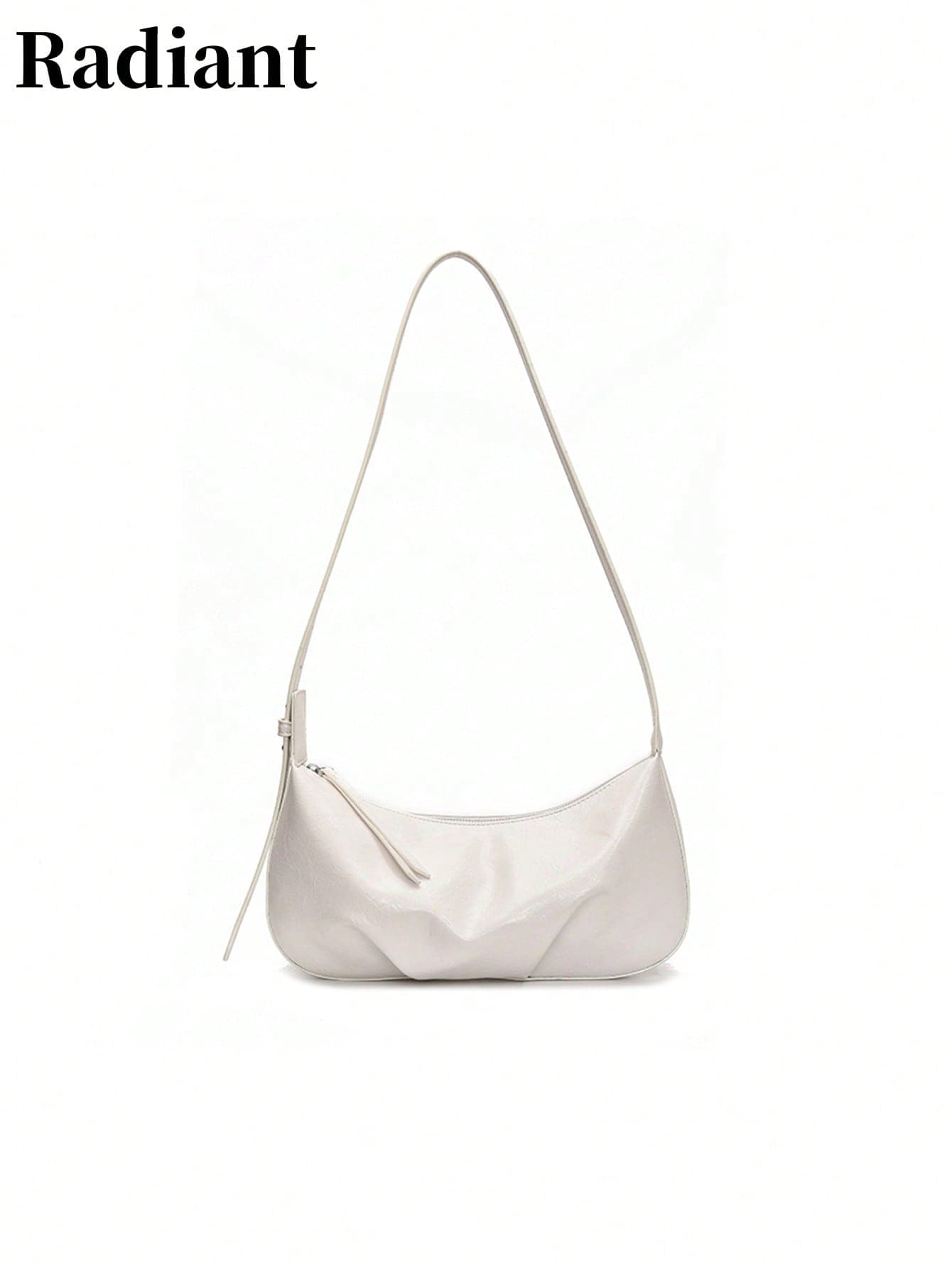 Women's Half Moon Shoulder Bag, Solid Color PU Material, Adjustable Strap, Minimalist Casual Crossbody Bag, Suitable For Daily Commute And Travel