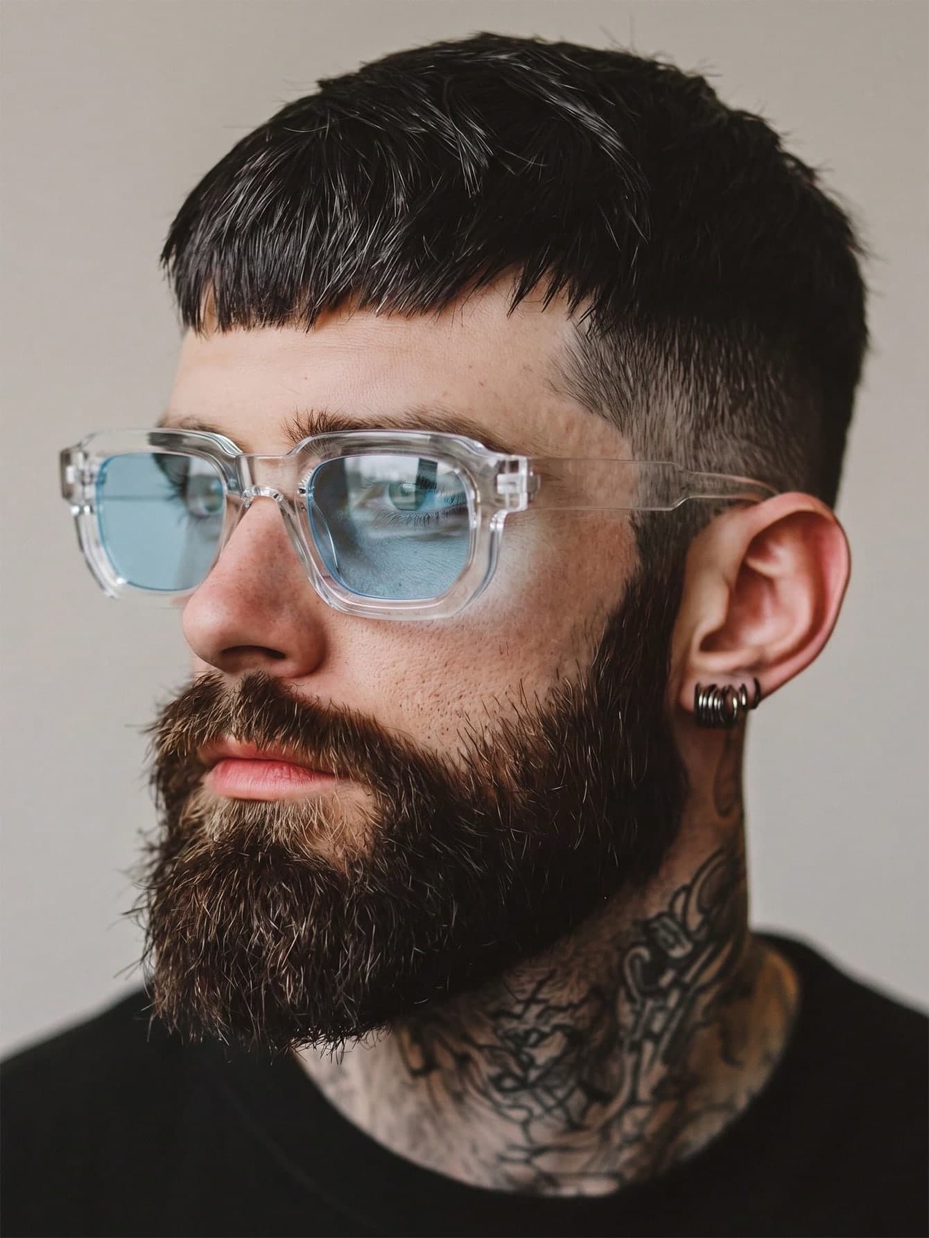 1 Pair Men's Transparent Square PC Frame Minimalist Solid Color Casual Versatile Street Style Fashion Glasses