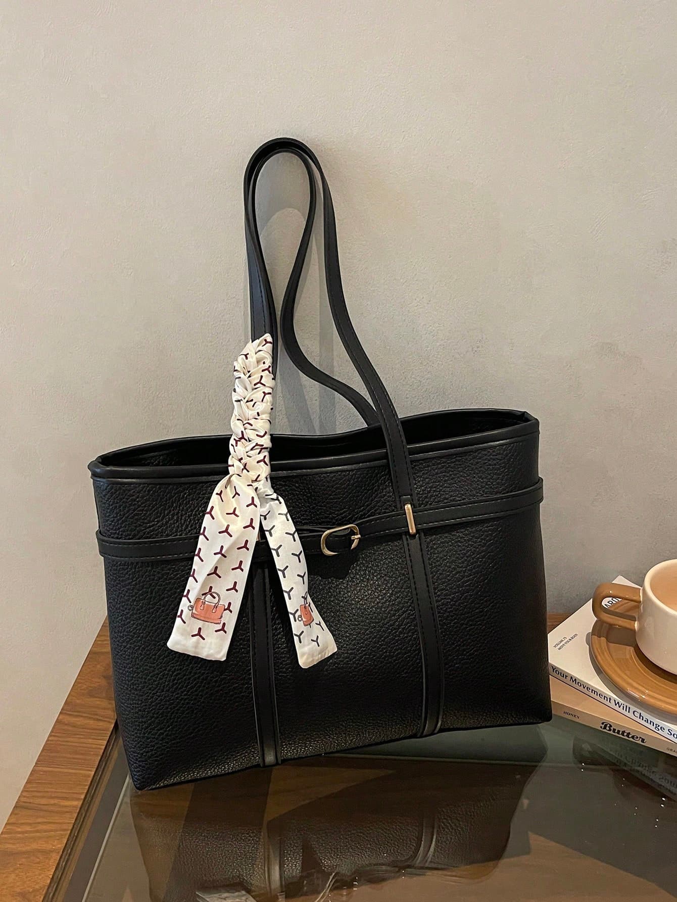 New Fashion Versatile Solid Color Large Capacity Tote Bag Suitable For Commuting, Travel, Shopping, Women's Handbag, Shoulder Bag, Crossbody Bag