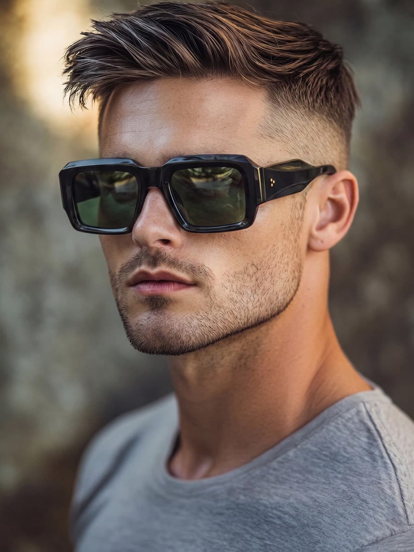 1 Pair Black Square Retro Solid Color Casual Outfit Street Style Personalized Fashion Glasses