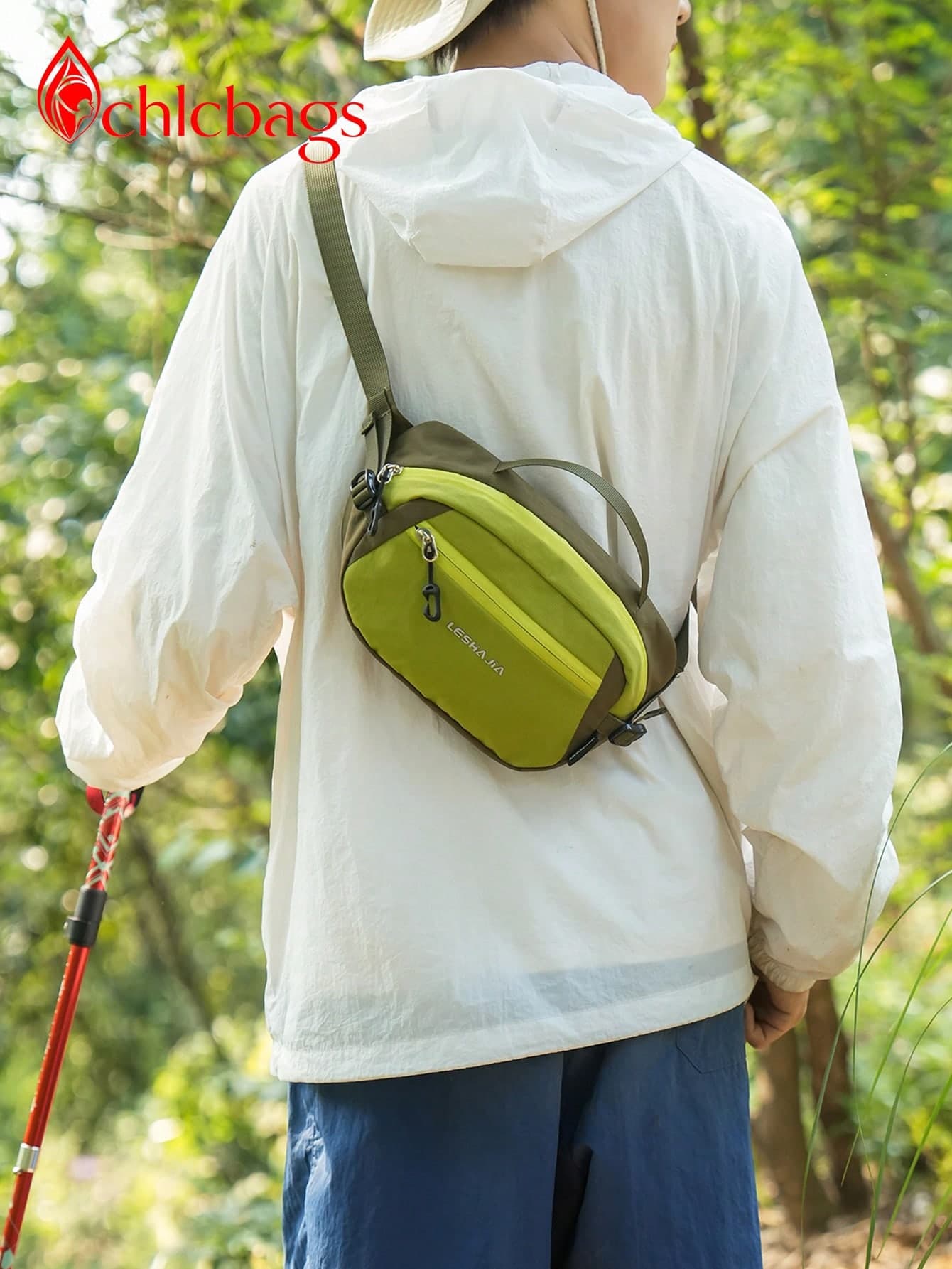 1pc (10.6in*6.7in*2.4in) Fashionable Men's Chest Bag, Crossbody Bag, Shoulder Bag, Sling Bag, Scratch-Resistant And Wear-Resistant Material, Suitable For Commuting, Travel, Adjustable Shoulder Strap, Gift For Family And Friends, Simple Casual Green Men's Chest Bag