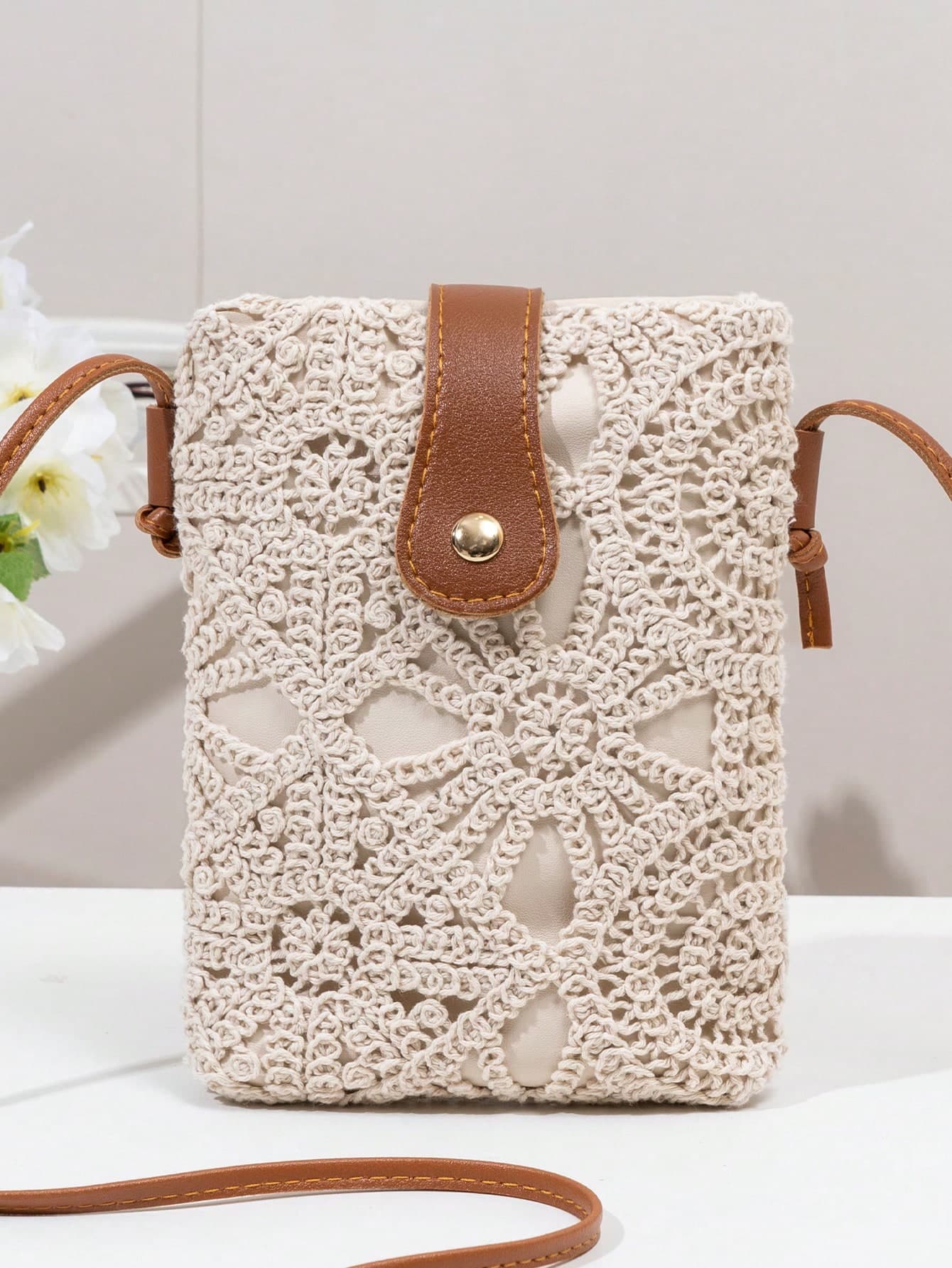Women's New Small Crossbody Bag, Niche Beach Sand Versatile Shoulder Square Envelope Bag, Fashion Versatile Ins Crossbody Bag, Vacation Beach Bag