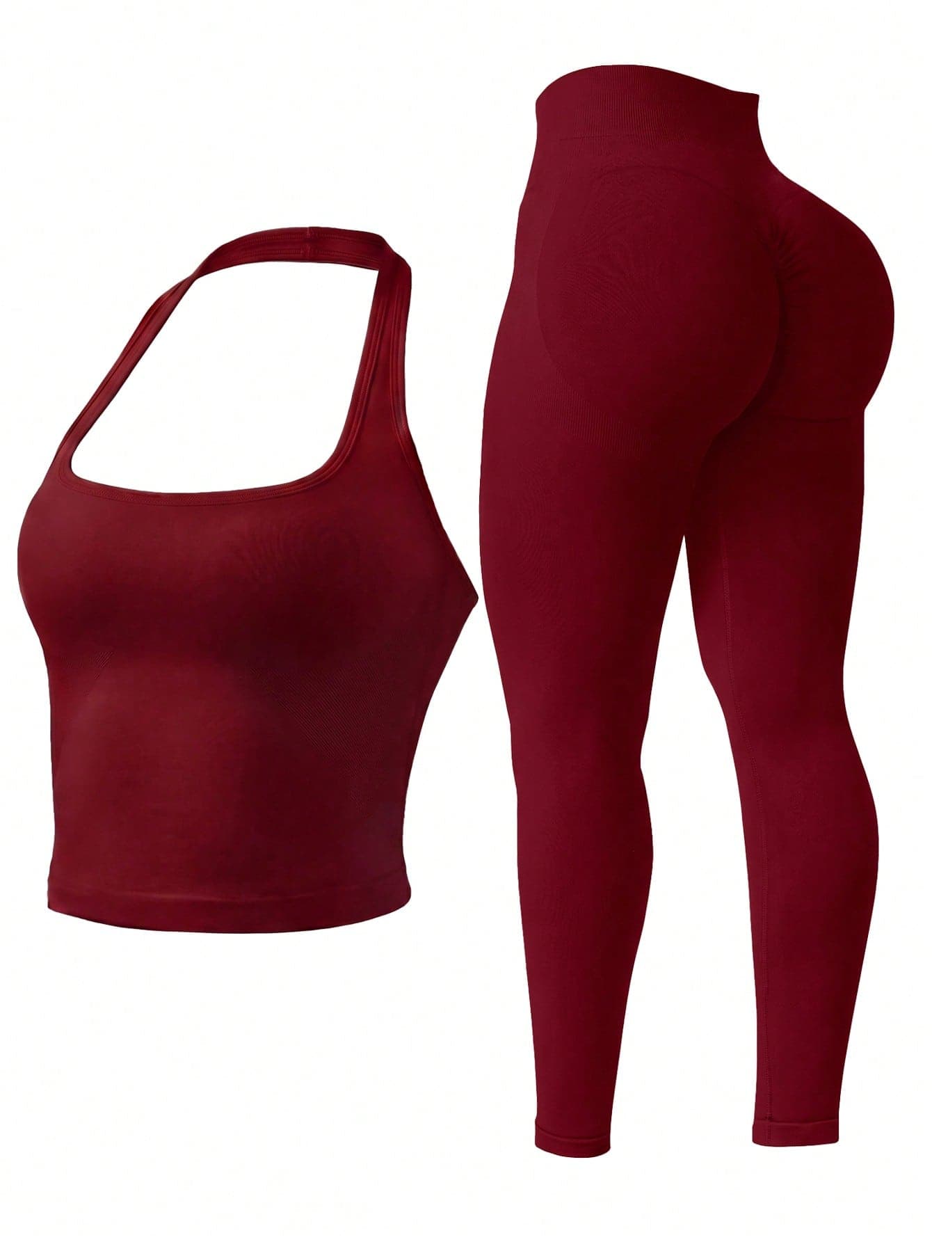 Women's Outdoor Sports Set: Tank Top + Long Pants, Versatile For Daily Wear, Slimming Fit, Butt-Lifting, Lightweight And Moisture-Wicking
