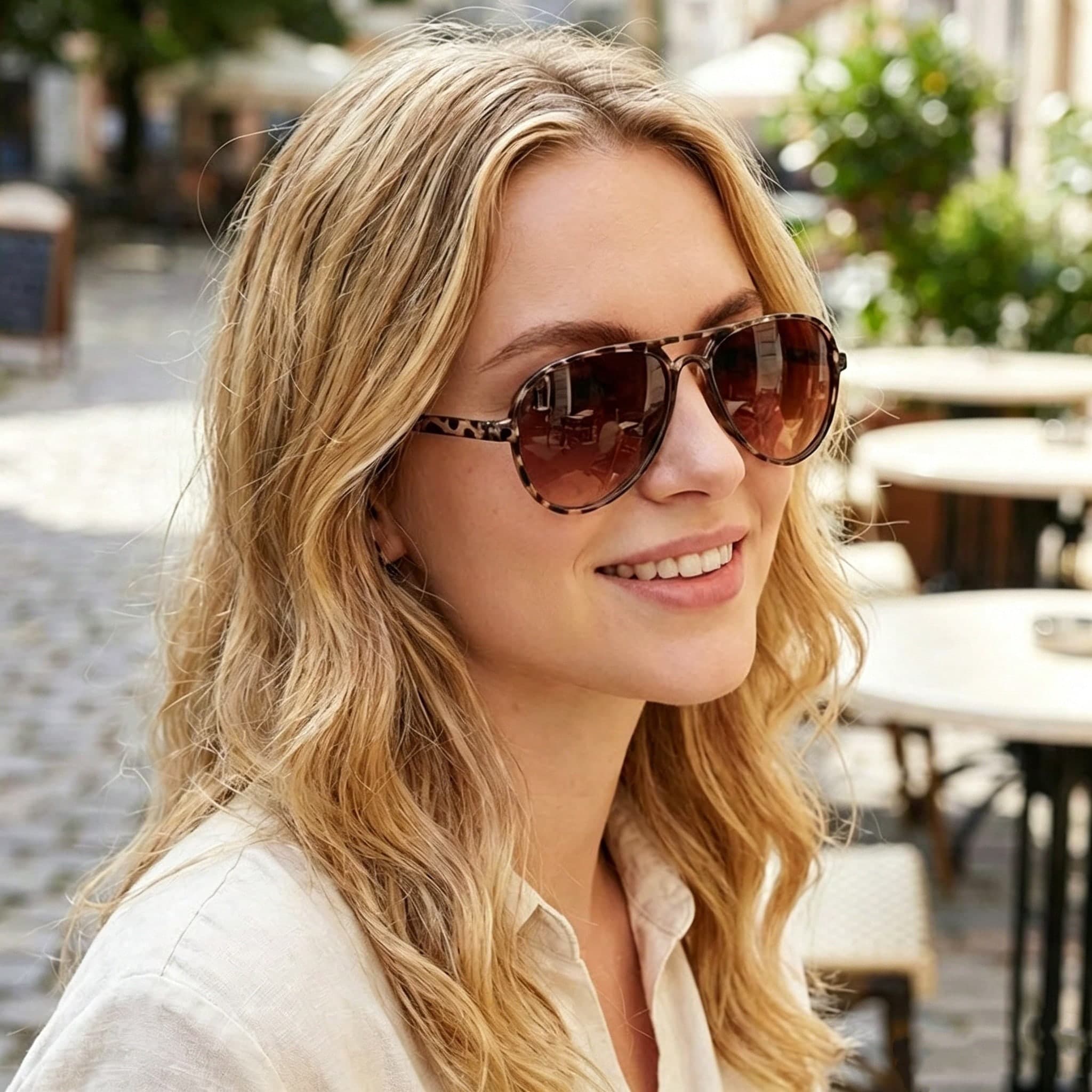 1 Pair Women's Aviator Tinted Lens Fashion Glasses, Vintage Minimalist Versatile, Street Style Daily, Vacation Travel Outfit Accessory