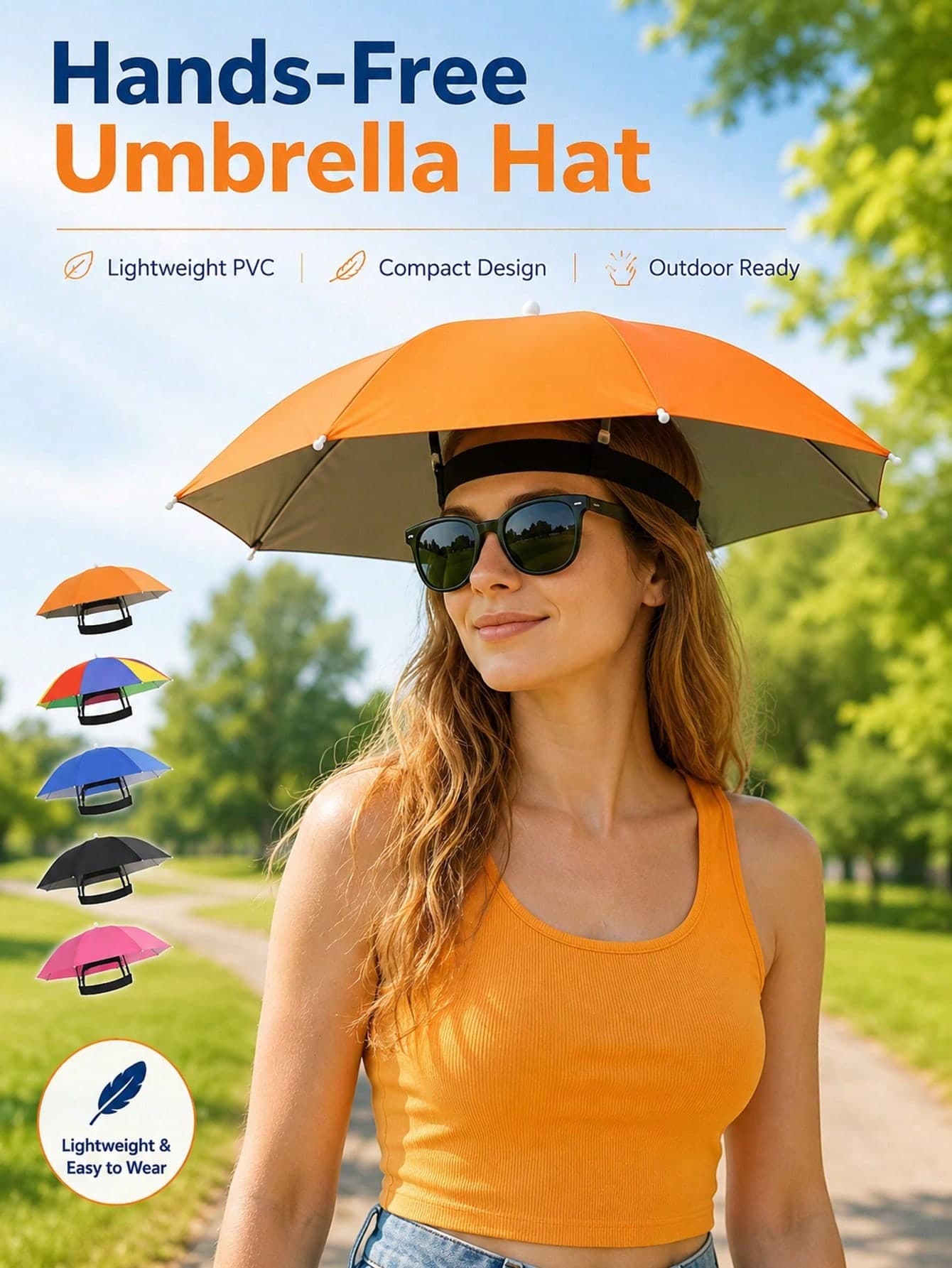 Multifunctional Hands-Free Sun Umbrella Hat With UV Protection And Waterproof Coating, Lightweight Sun And Rain Protection Hat, Unisex, Multi-Color Wearable Head-Mounted Sun Umbrella, Suitable For Outdoor Camping, Vacation, Fishing, Yard And Garden Use