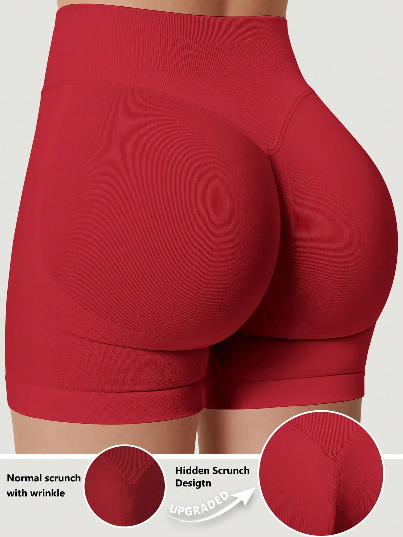 Seamless High Waisted Butt Lifting Workout Shorts For Women, Tummy Control No Front Seam Squat Proof 4 Way Stretch Gym Yoga Biker Shorts, Sports