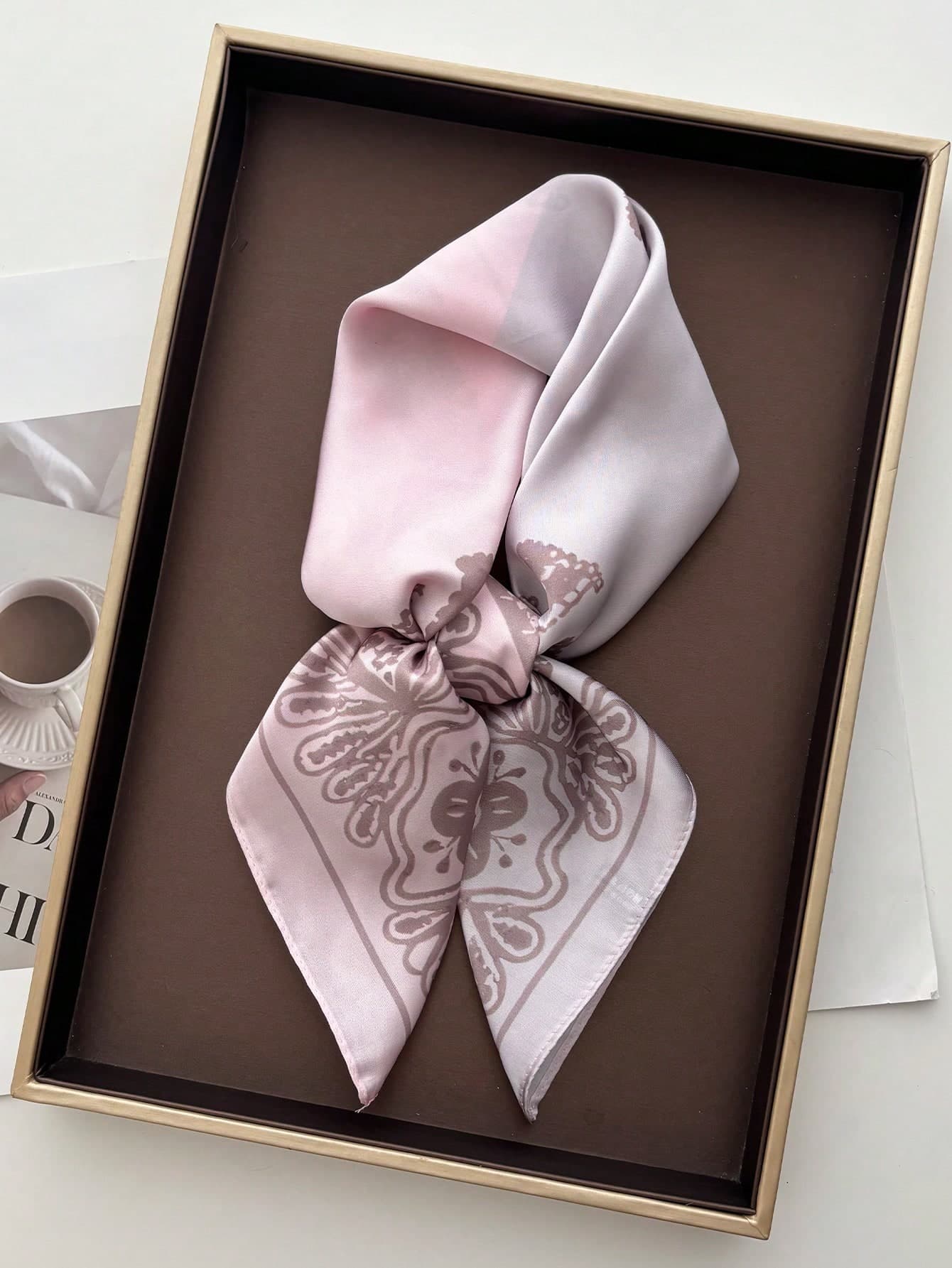 1pc 2026 Anti-Aging Sun Protection Contrast Color Floral Print Square Scarf For Women, Head Scarf, Waist Scarf, Neck Scarf, Shawl, Suitable For Outings, Dates, Festivals, Parties, Street Dance, Beach Photo Shoots