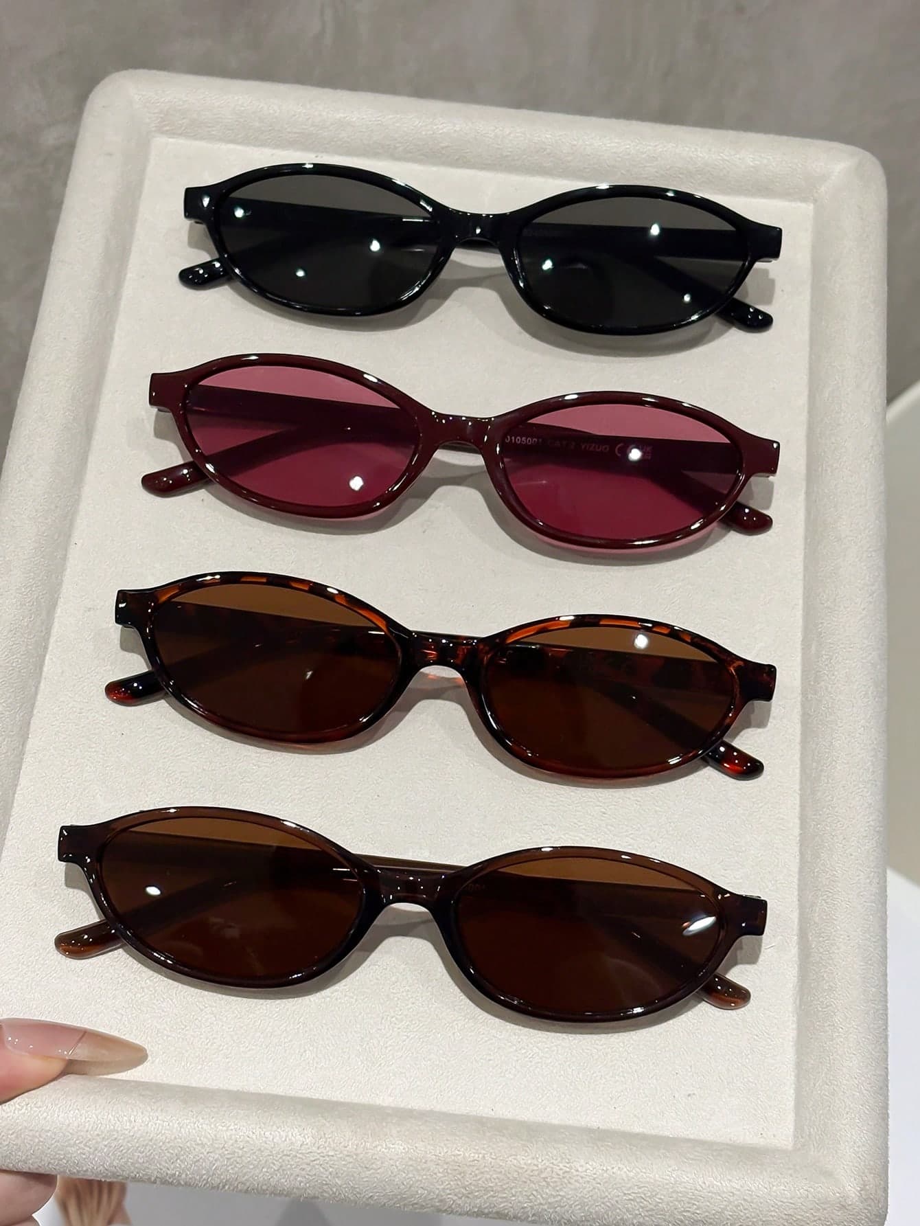 4 Pairs New Women's Plastic Small Oval Multi-Color Retro Portable Fashion Versatile Best Friend Style Minimalist Fashion Glasses, Suitable For Travel, Beach Party, Street Photography, Fits All Face Shapes