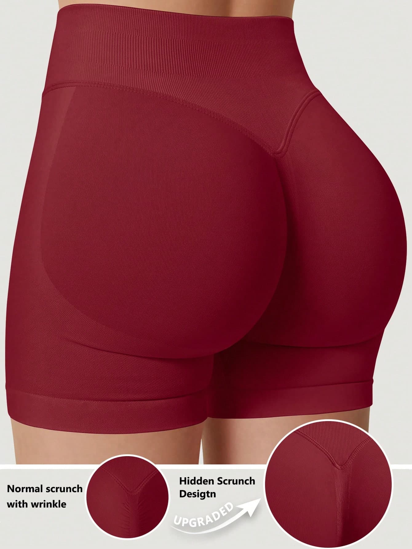 Seamless High Waisted Butt Lifting Workout Shorts For Women, Tummy Control No Front Seam Squat Proof 4 Way Stretch Gym Yoga Biker Shorts, Sports