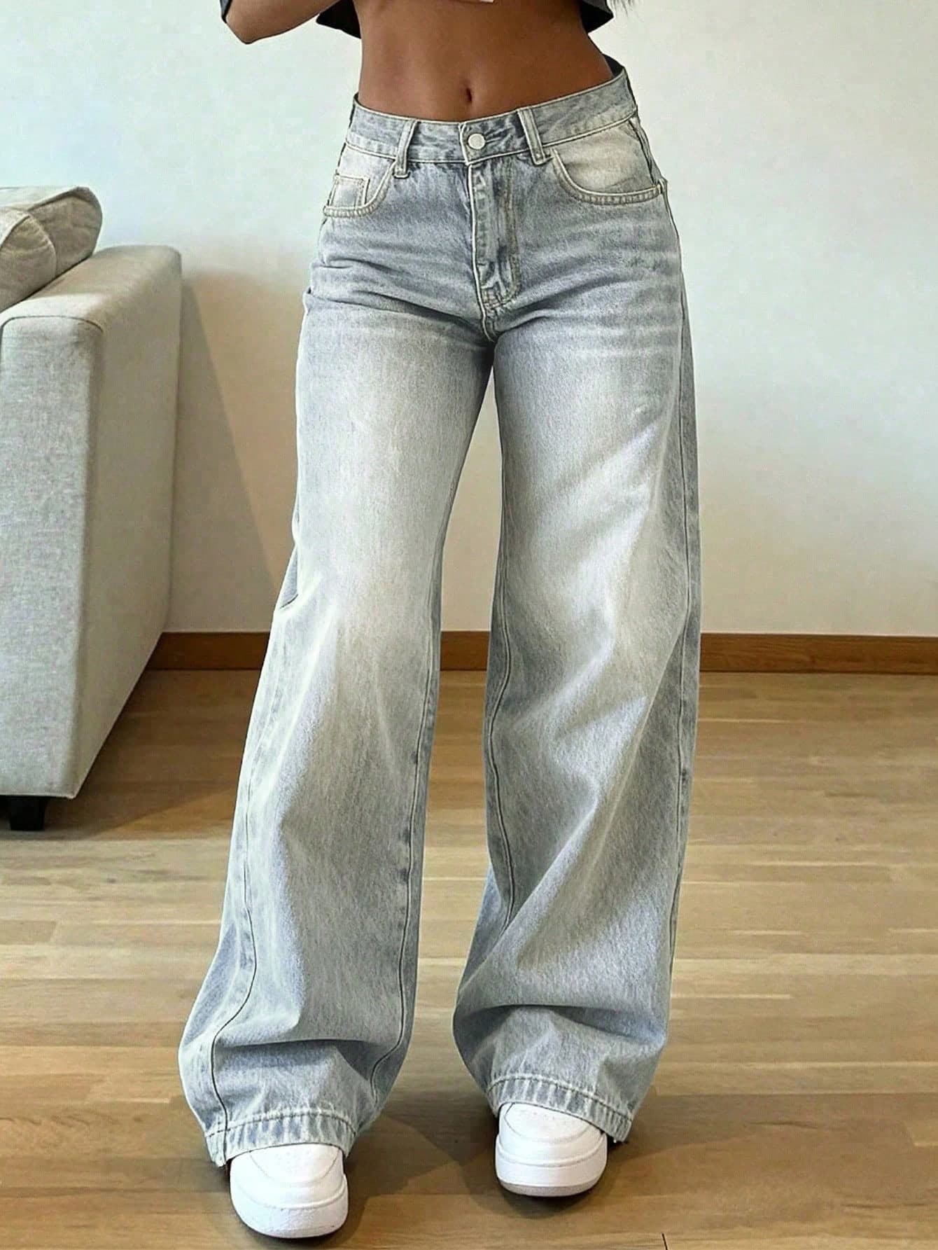 Women's Retro Casual Loose Straight Leg Jeans