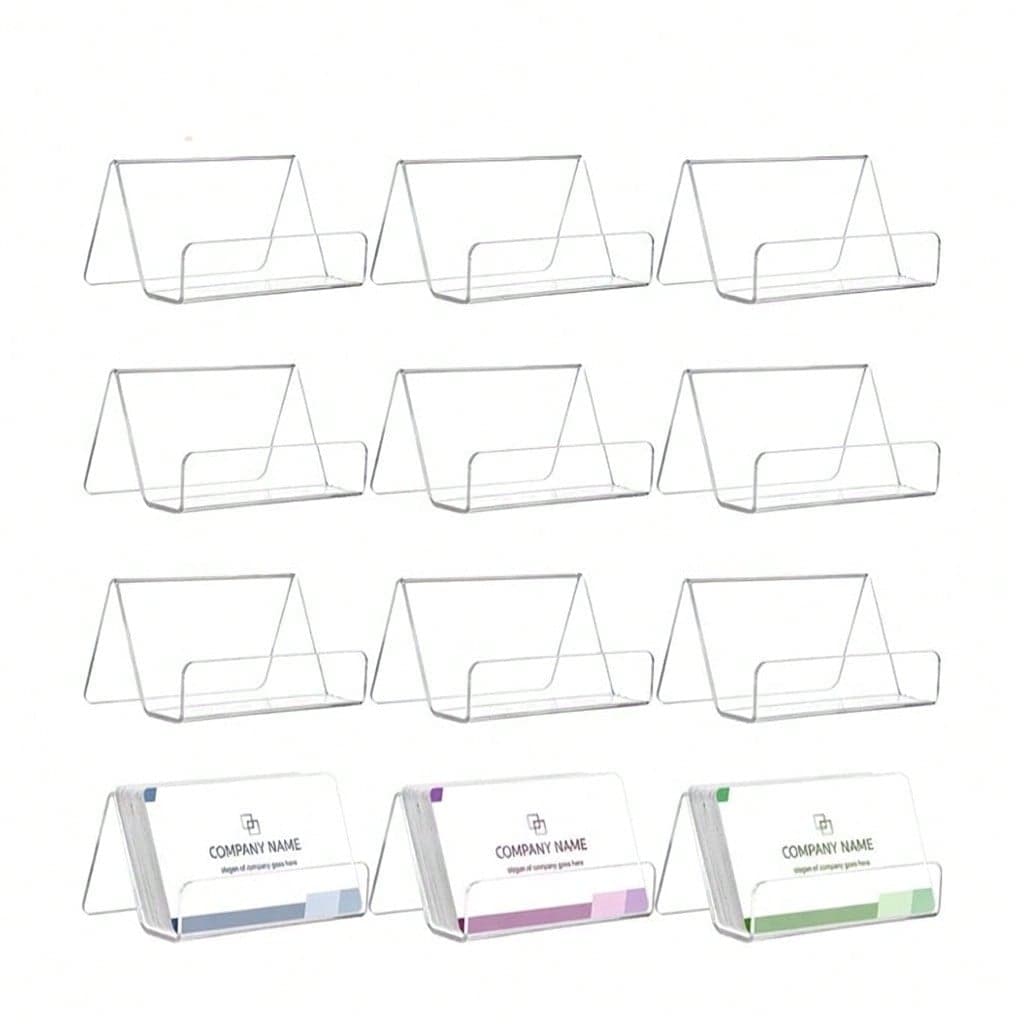 1pc Acrylic Business Card Holder, Suitable For Office Desk, Transparent Plastic Desktop Business Card Display Stand, Can Hold 30-50 Business Cards, Acrylic Business Card Display Stand
