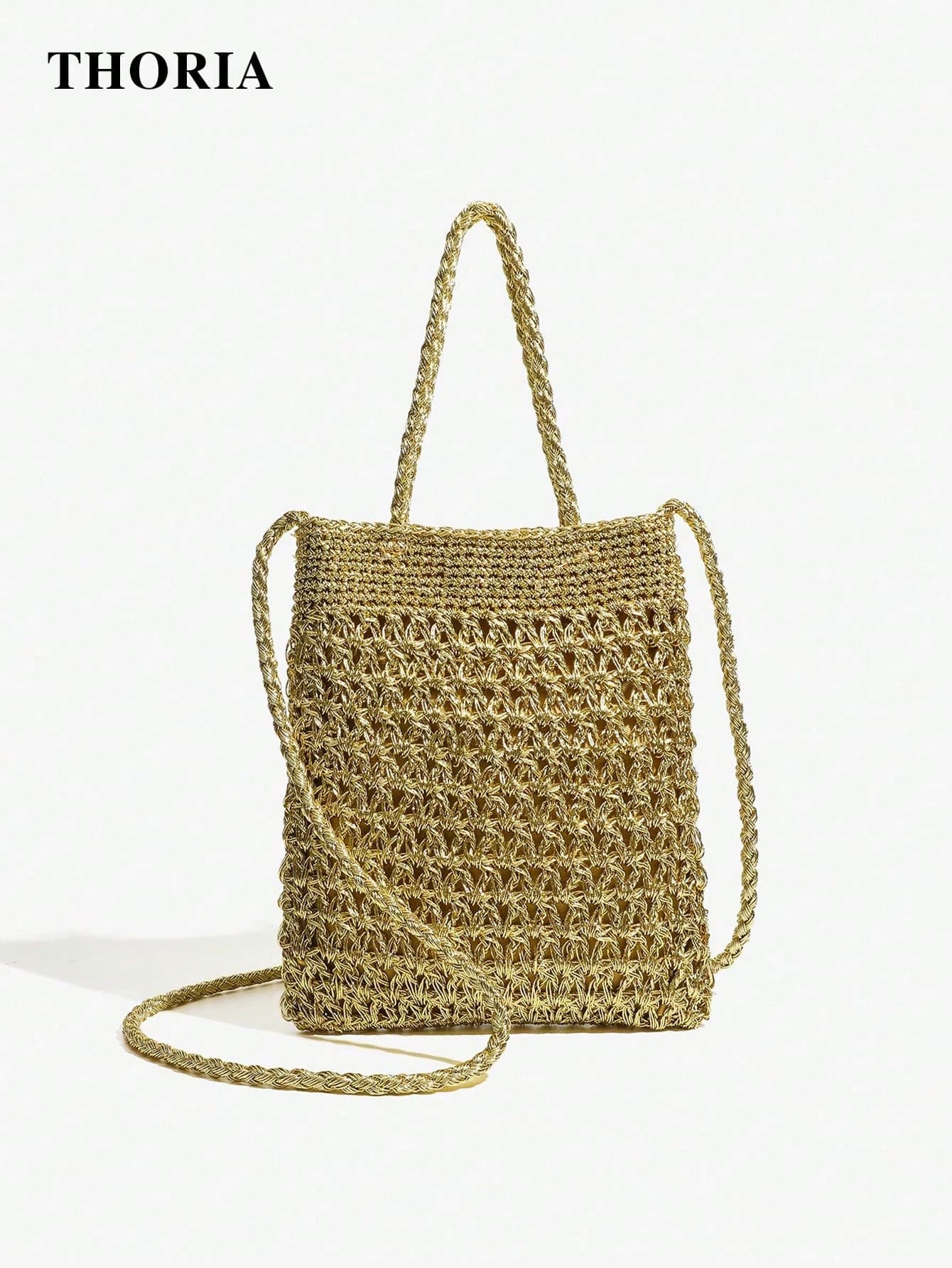 2026 New Gold Pure Handmade Woven Bag, Small Square Bag, Women's Shoulder Bag, Fashionable Commuting Bag, Daily Travel Charm Versatile Crossbody Bag