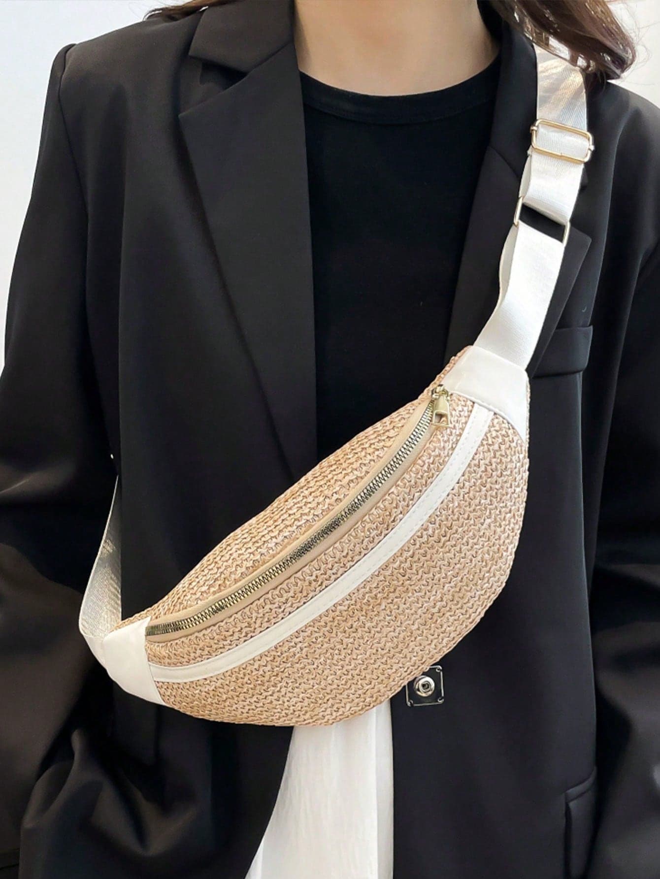 Fashion Women's Asymmetric Neck Chest Bag Waist Bag Casual Women's Bag