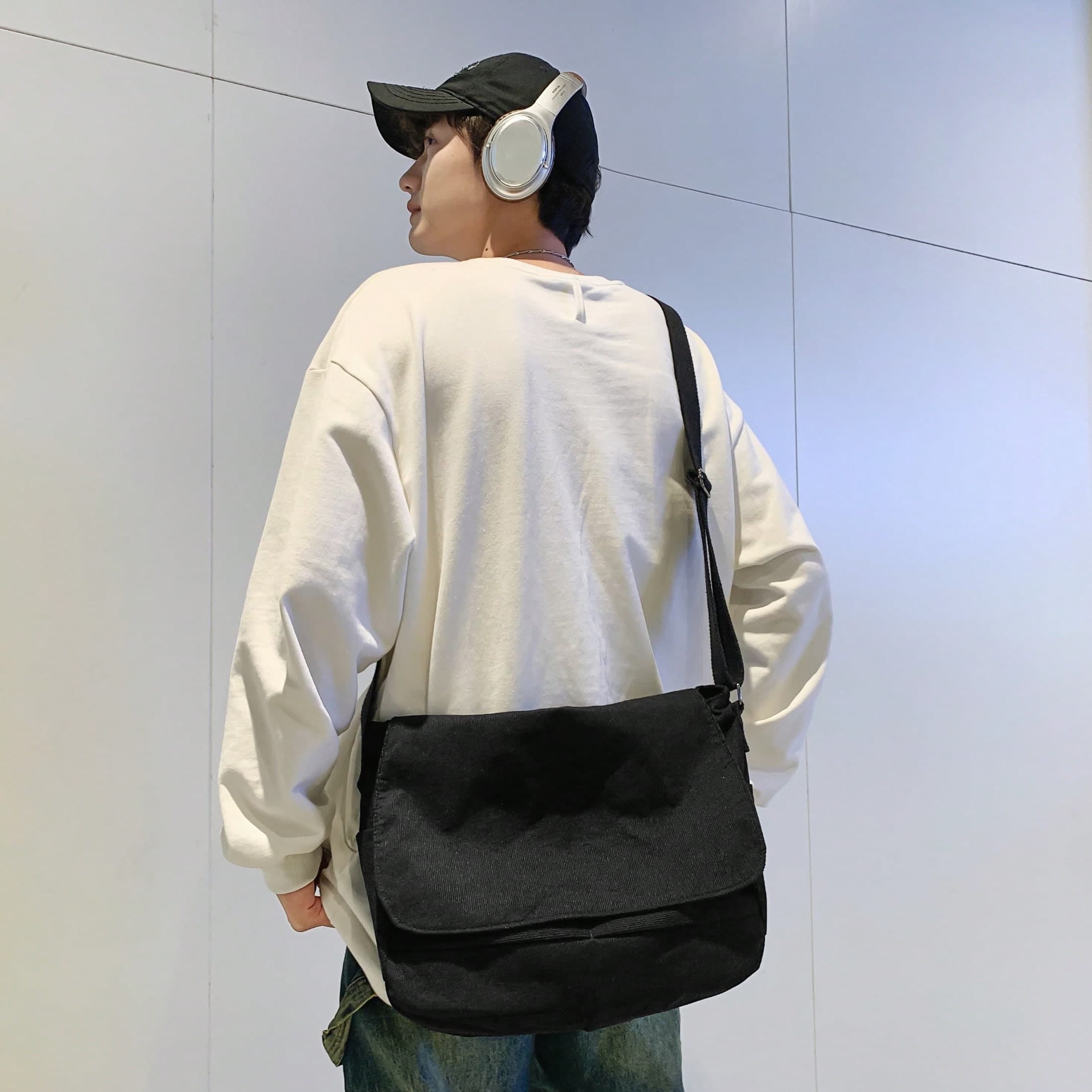 Large Capacity Cargo Style Style Messenger Bag Student Backpack One Shoulder Crossbody Bag