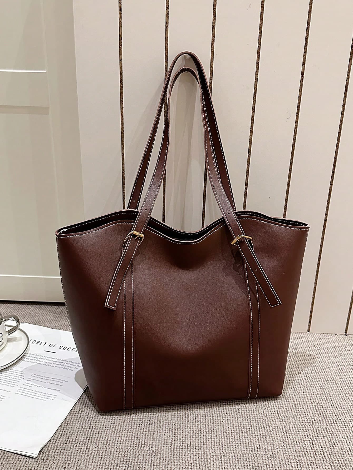 New Solid Color Luxury High-End Versatile Women's Shoulder Tote Bag