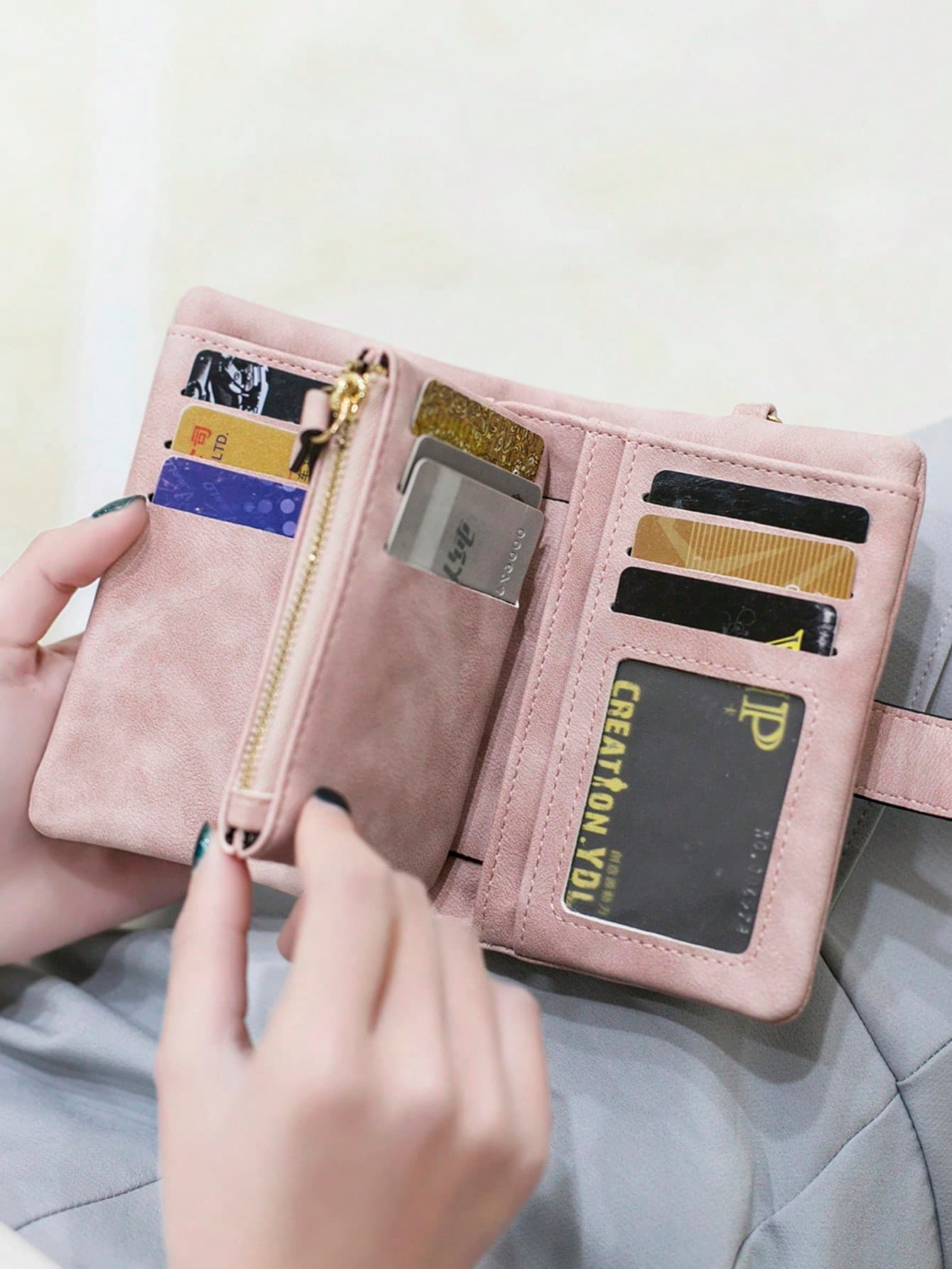 FOREVER MIYIN RFID Blocking Small Bifold Trifold Wallets For Women, Cute Mini Wristlet Clutch With Wrist Strap ID Window Card Holder Zipper Coin Purse Bags