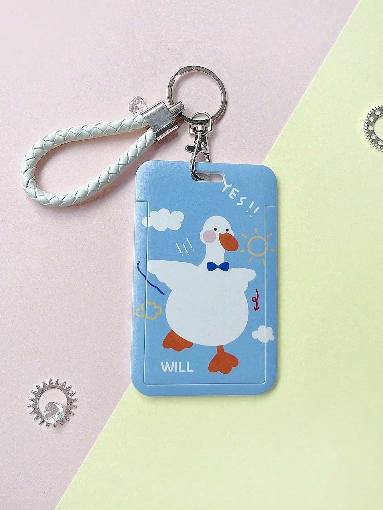 1PC Cute Cartoon Credit Card Covers Anti-Lost Portable Students Bus Card Case Lanyard Door Identity Badge Cards Cover With Hand Rope Lanyard