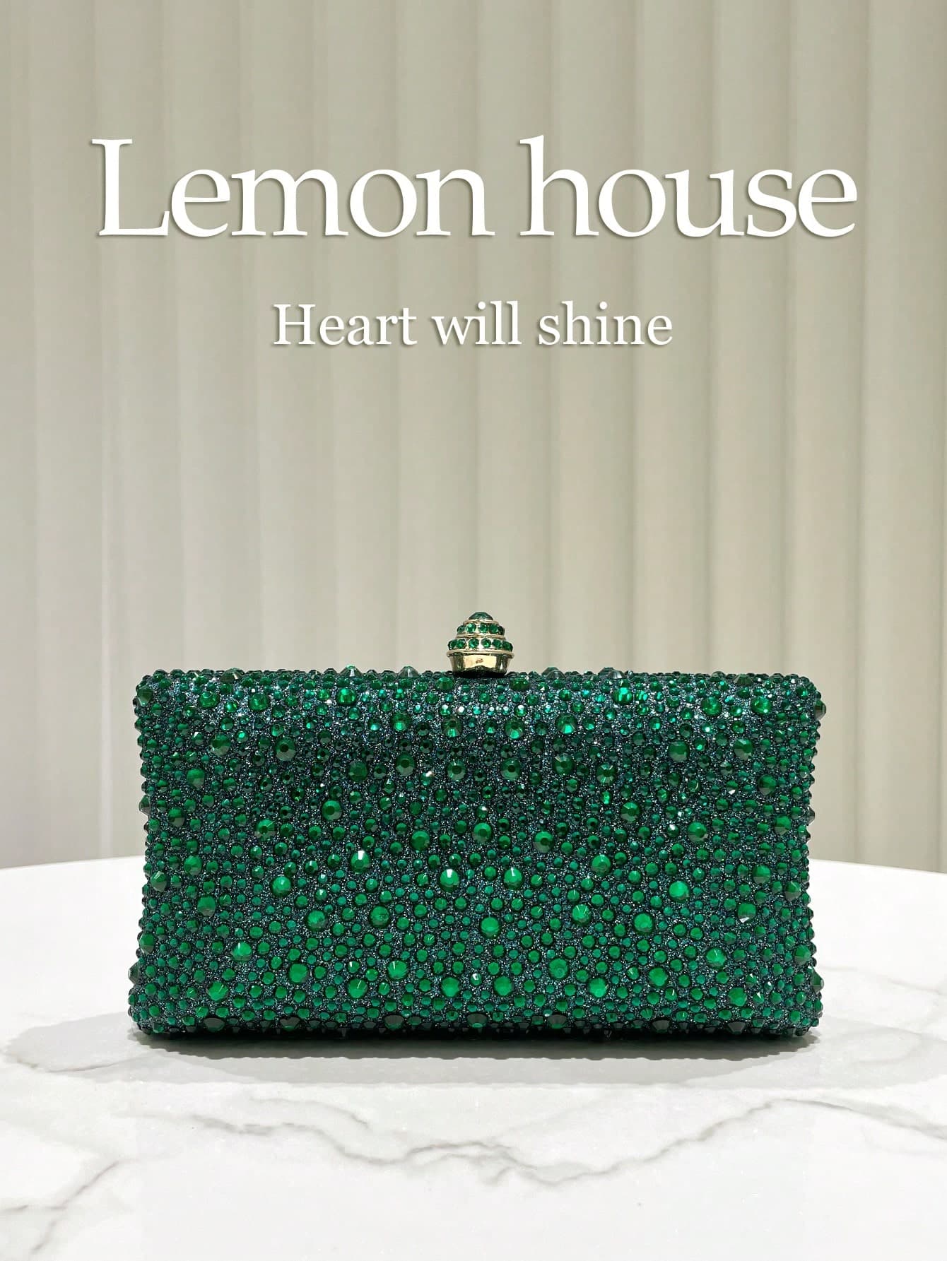 1pc Dark Green Glitter Luxury Rhinestone Decorated Classic Evening Clutch Bag, Elegant Fashionable Handbag, Suitable For Evening Gown, Party, Wedding, Ball, Gathering, Carnival, Music Festival For Women