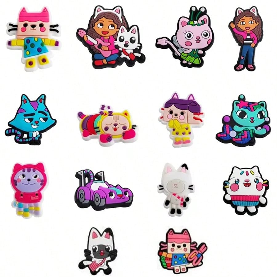 Universal 12pcs Decoration Anime Shoes Cute Sandals Shoe Accessories PVC Badge, Gift (Random Style)
