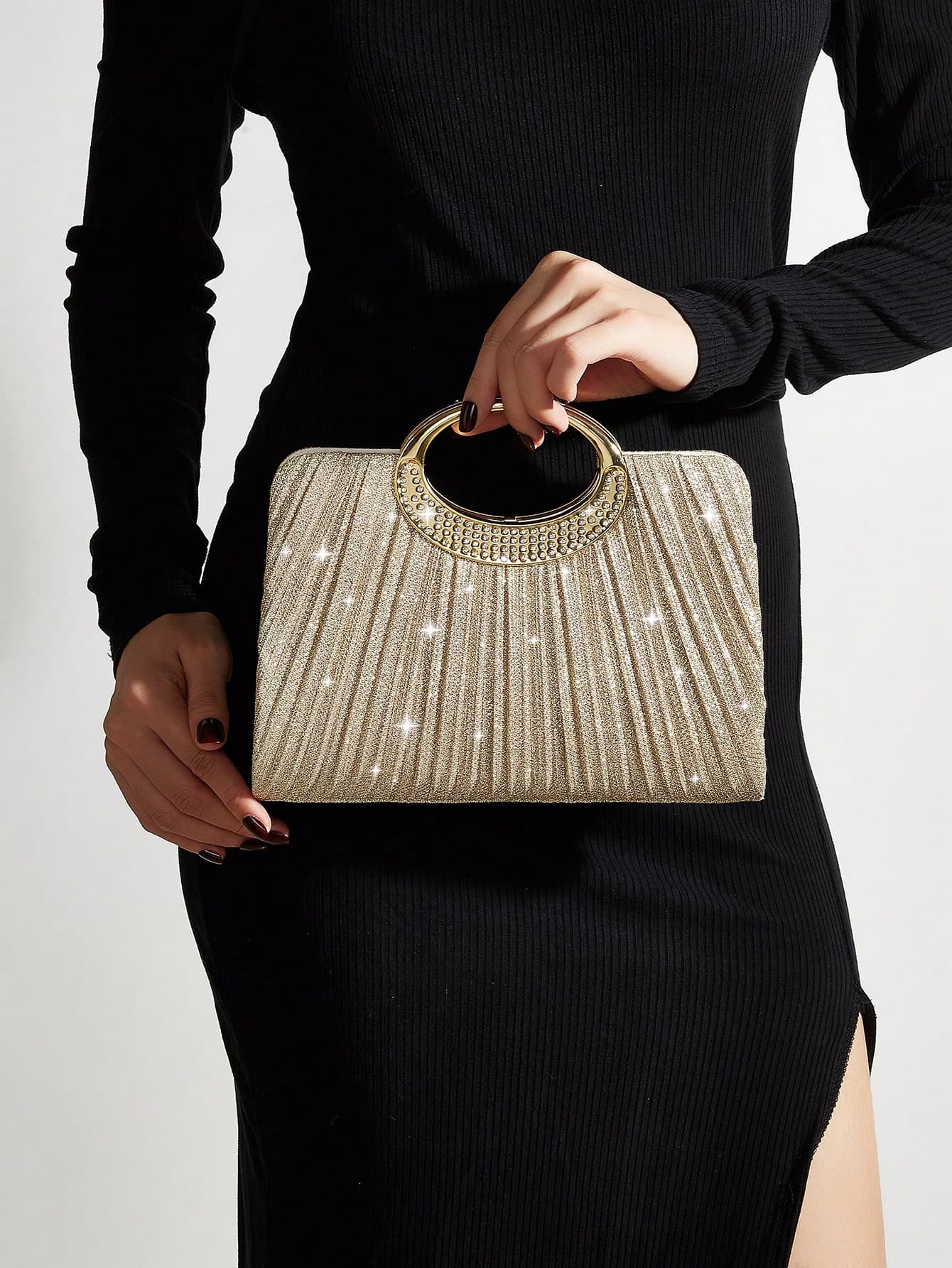 REMANLAND Women's Fashion Shiny Rhinestone Evening Clutch Bag, Sparkling Luxury Embellished Formal Dress Wallet, Suitable For Evening Parties, Birthdays, Weddings And Other Occasions, Can Be Used As Birthday Gift, Valentine's Day Gift, Party Gift Bag, Wedding Supplies.